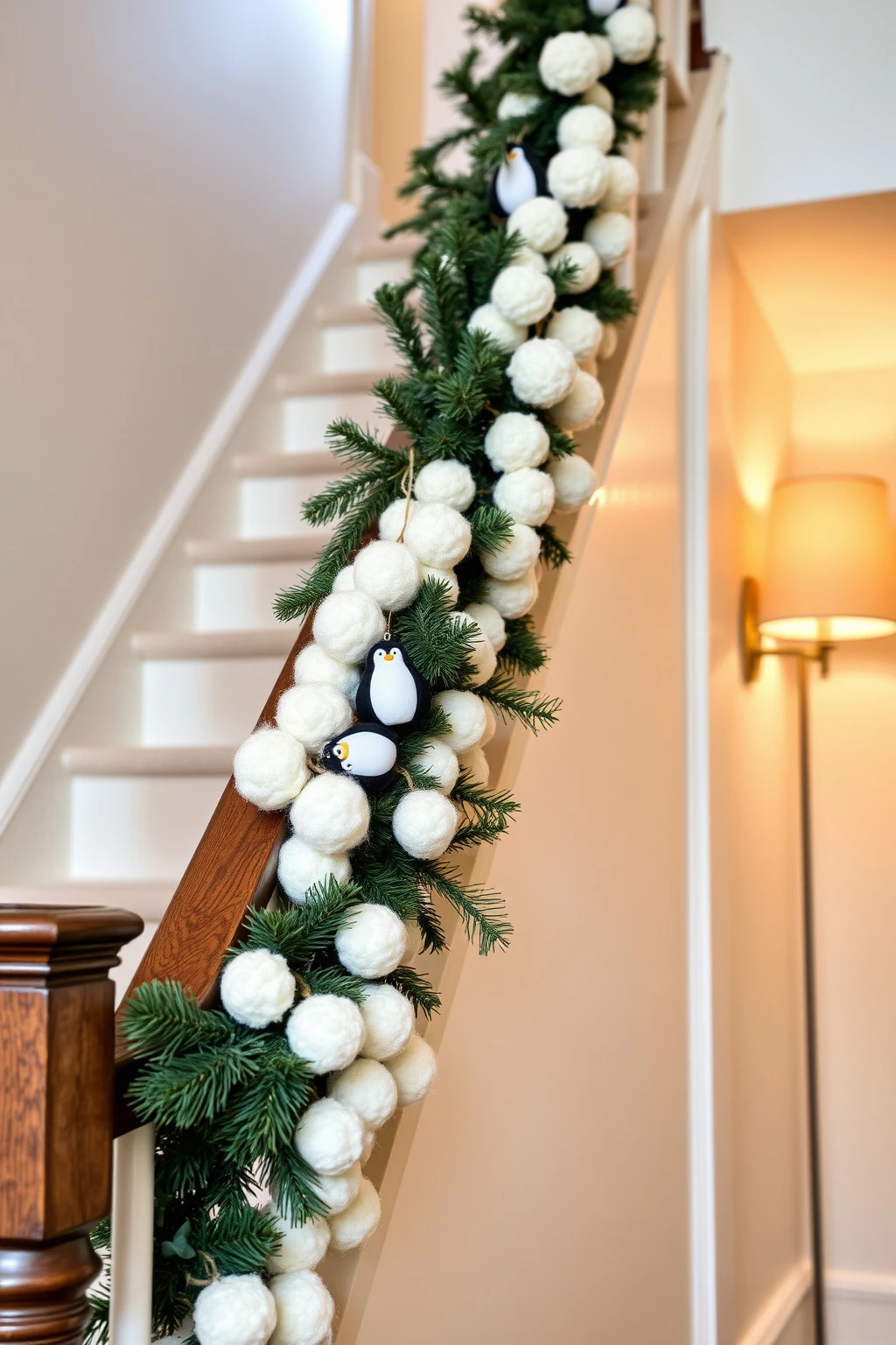 Switch From Tinsel to Texture: Penguin “Snow” Garlands
