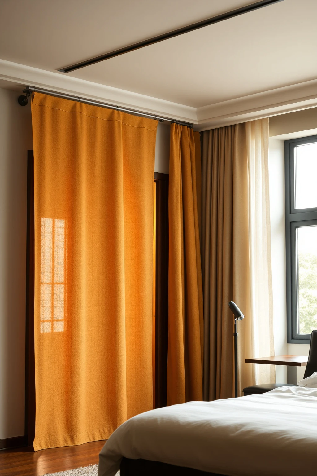 Curtain-Screen on a Track for Maximum Adjustability
