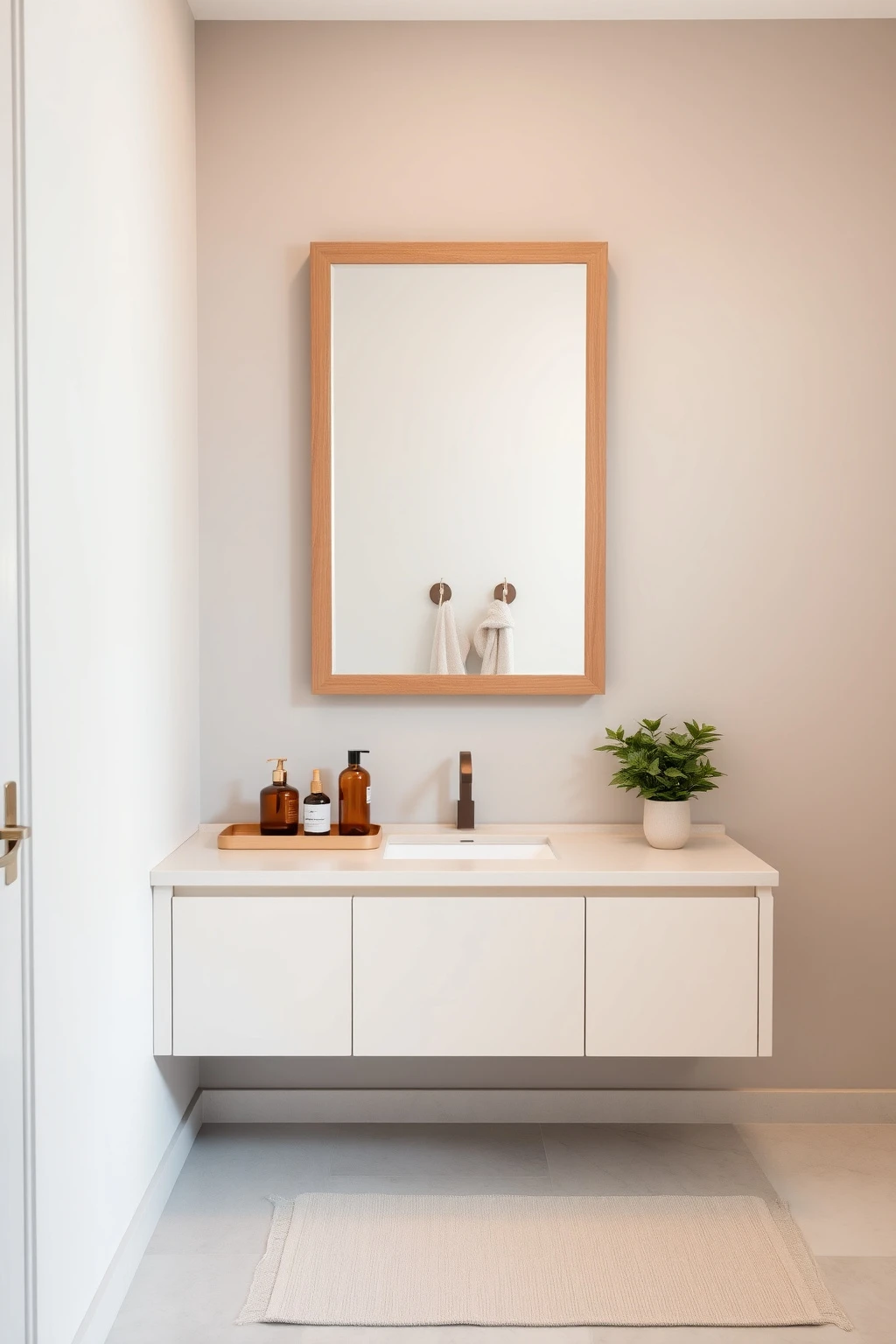 North-Facing Bathroom? Add Warm Mirrors and a Light-Color Counter