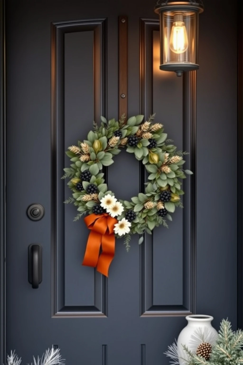Make wreaths feel fresh by using color, not just green