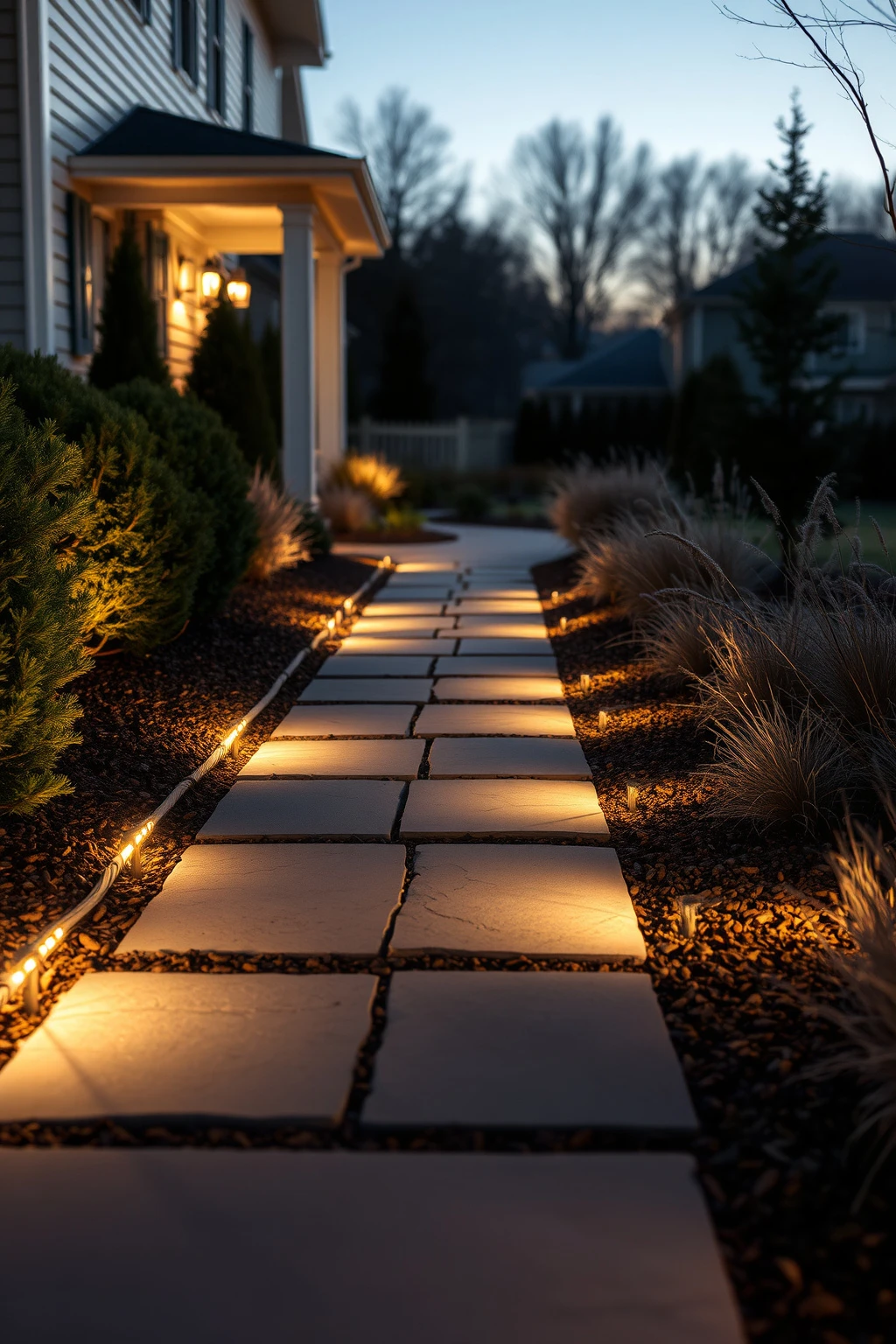 Light your walkway edges, not the center of the path