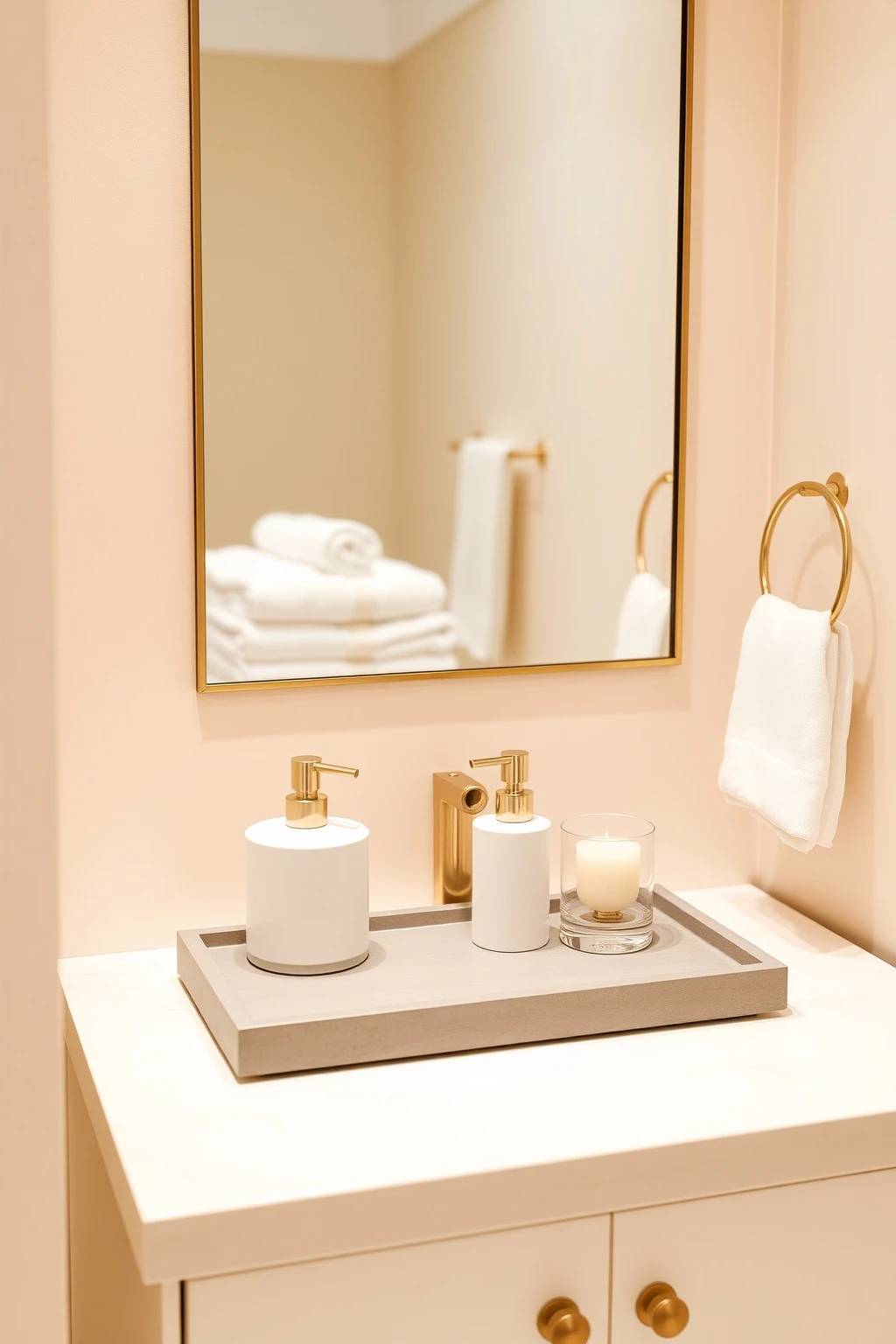 Make the Vanity Counter Look Bigger With One Tray Only