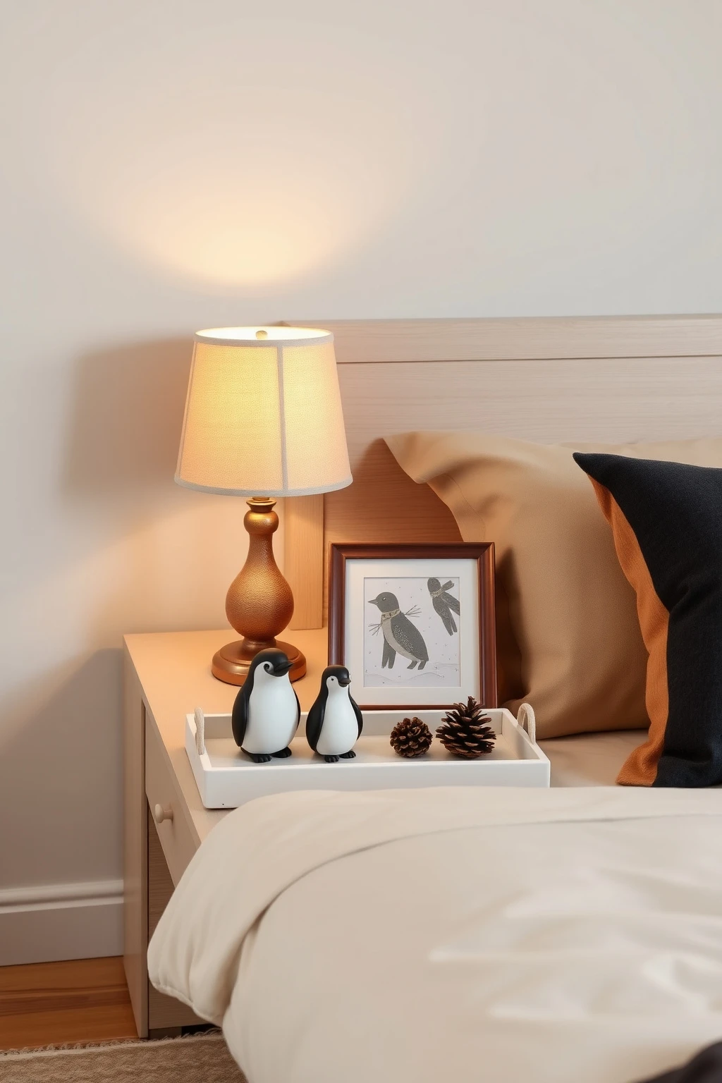 Create a “Penguin Nightstand” With One Lamp and One Scene