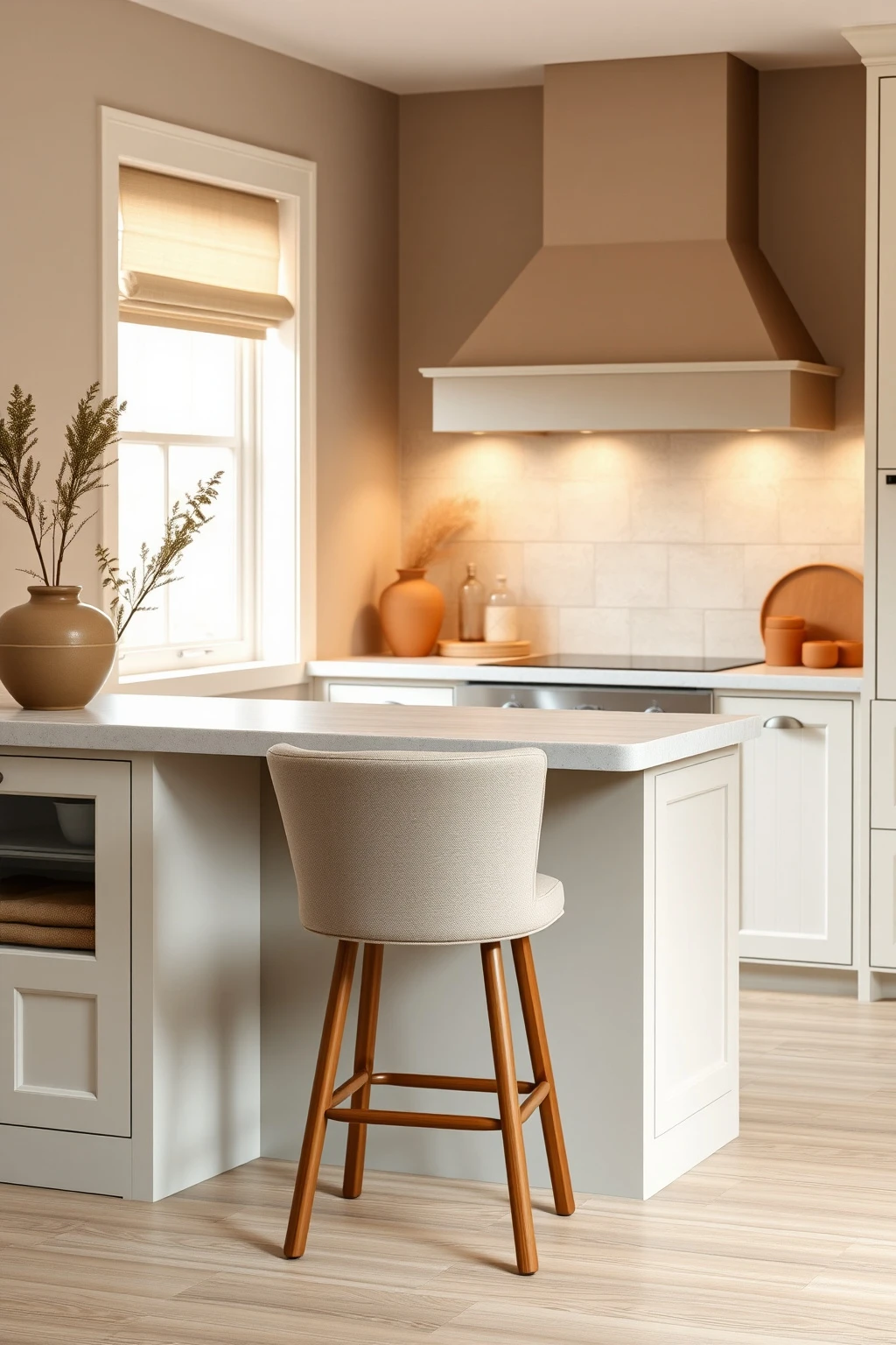Try Beige Textiles with ‘Earthy’ Contrast (Olive, Terracotta, Oat)
