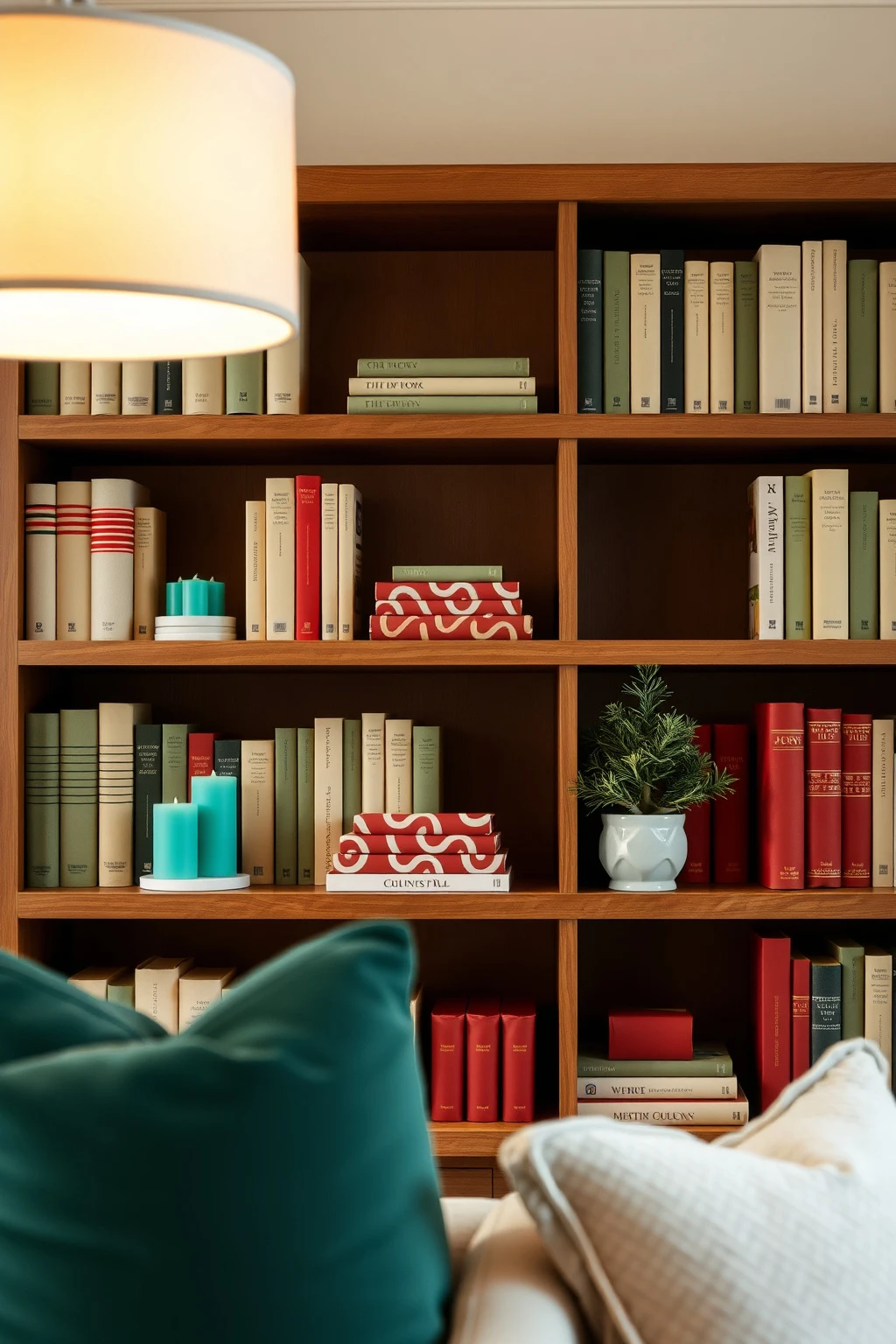 Style bookshelves like Whoville signage with color blocks