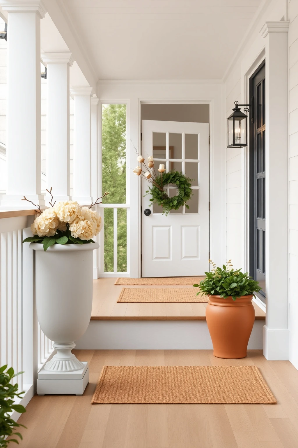 Add a Tall Outdoor Vase for a Clean Vertical Moment