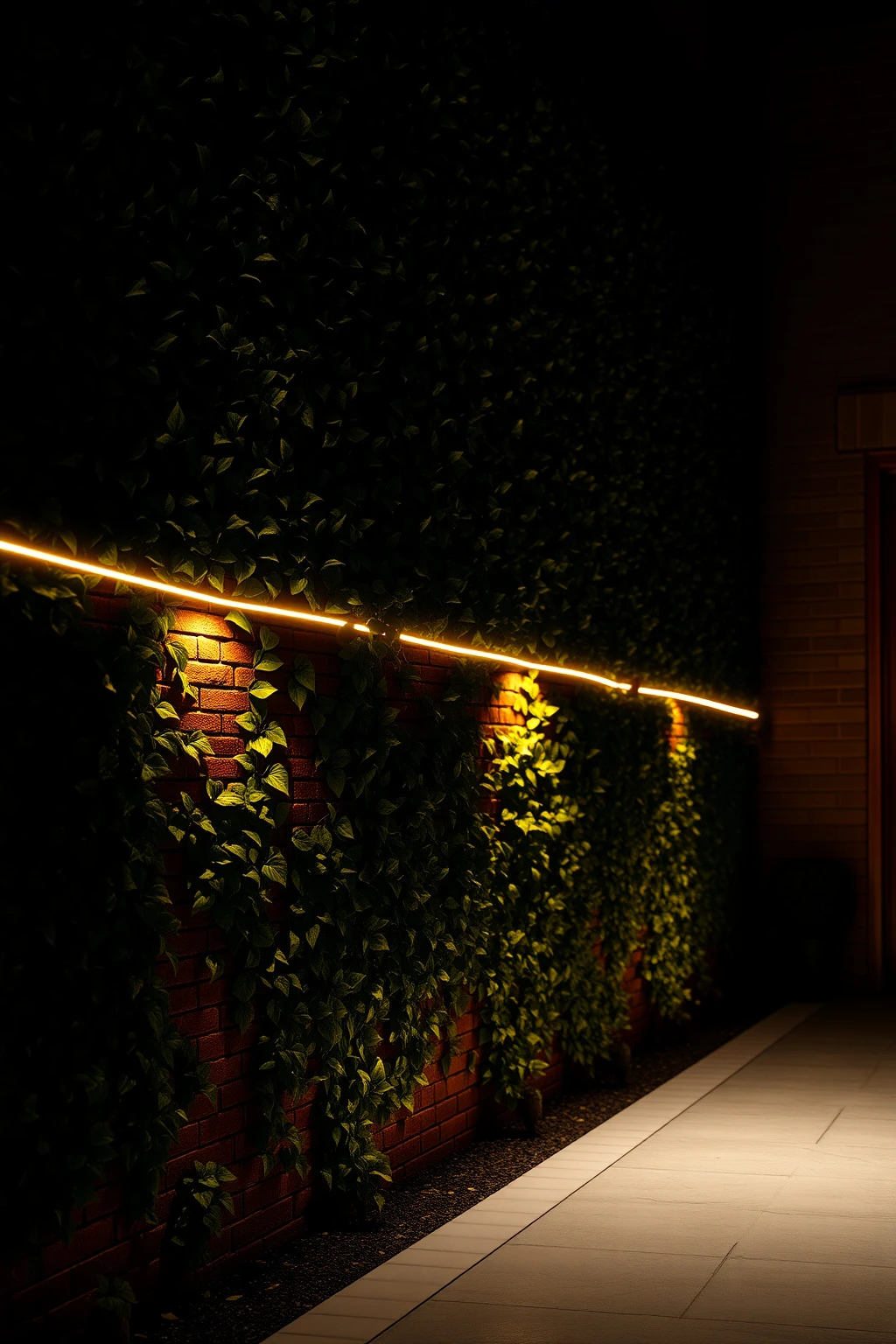 Ivy and Wall Texture Lighting with Subtle Rope-Lights