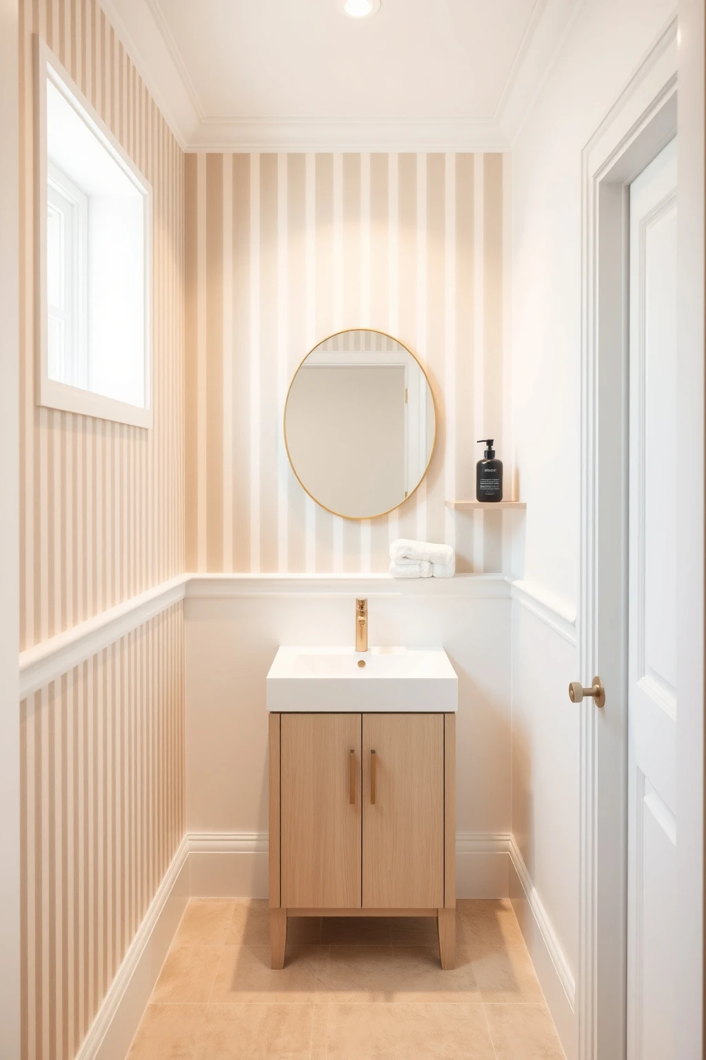 Use Vertical Stripe or Subtle Pattern on One Wall Only