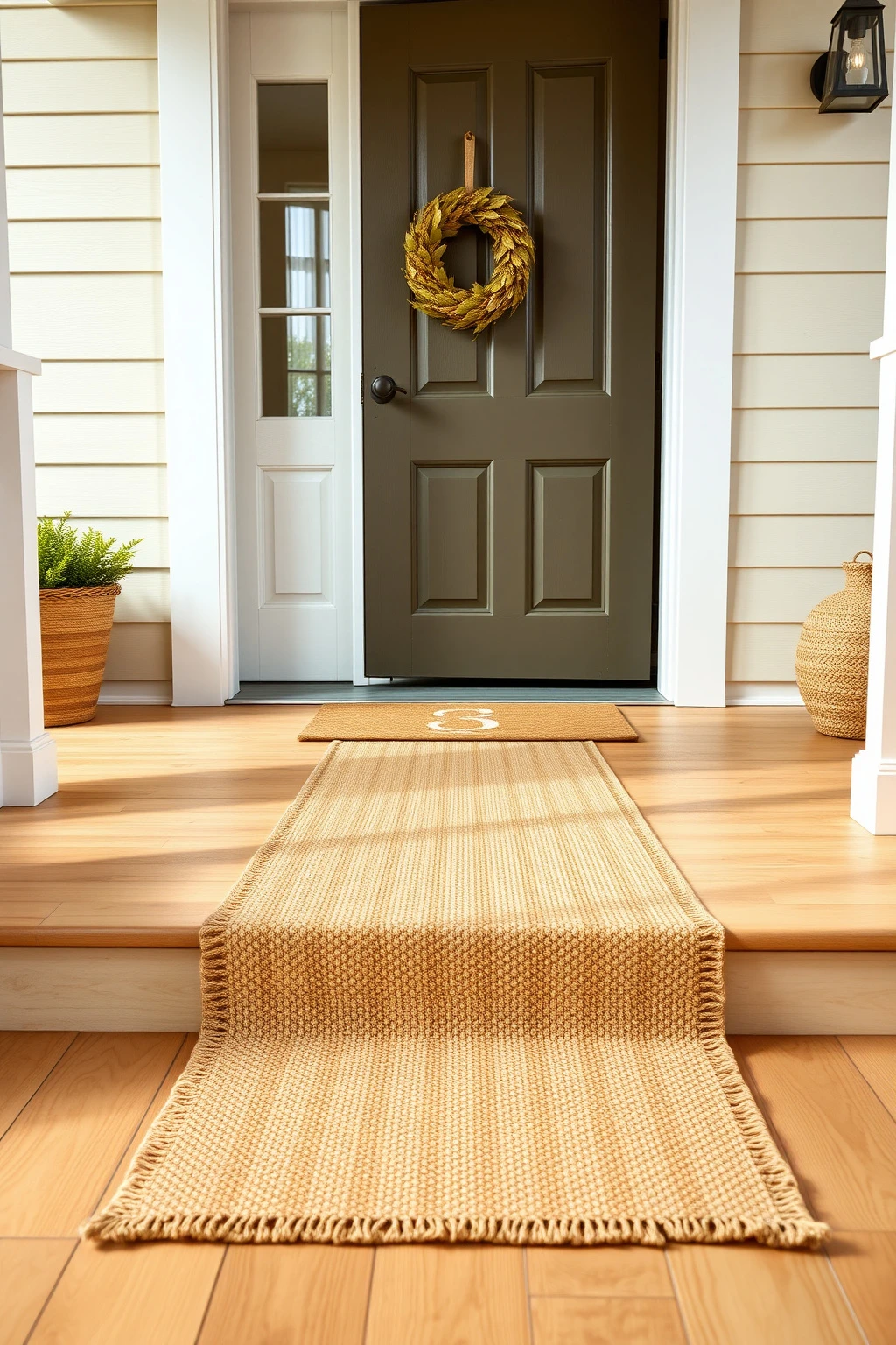 Dress Up Your Door With a Fabric Runner at the Threshold
