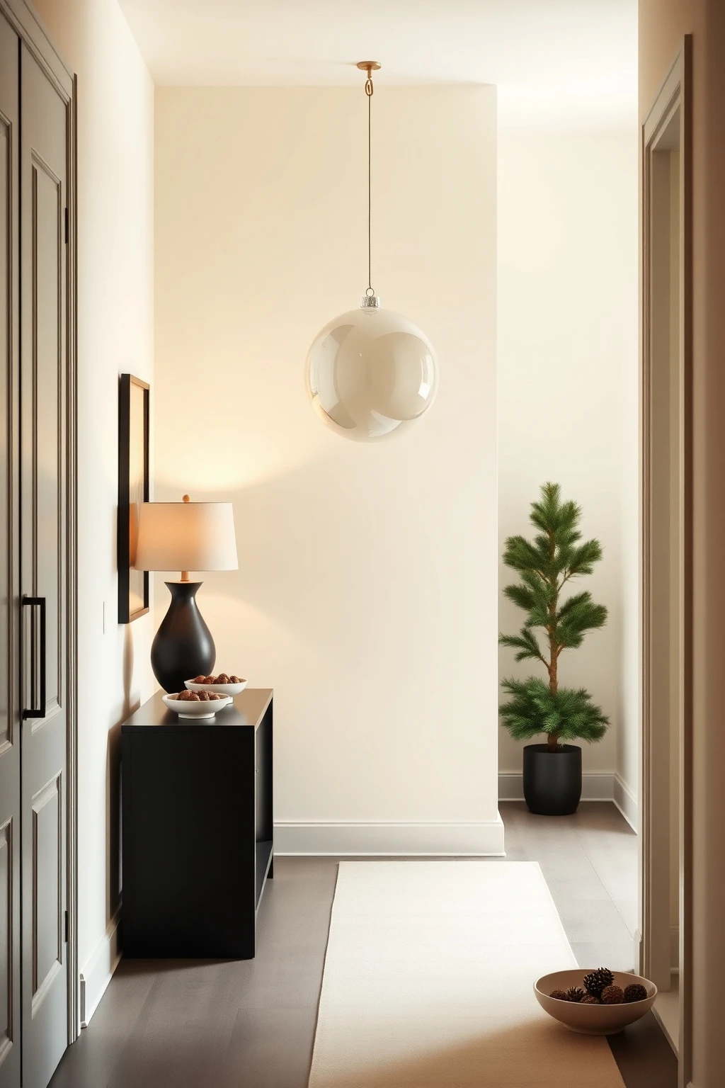 Use oversized ornaments indoors as “architectural” decor