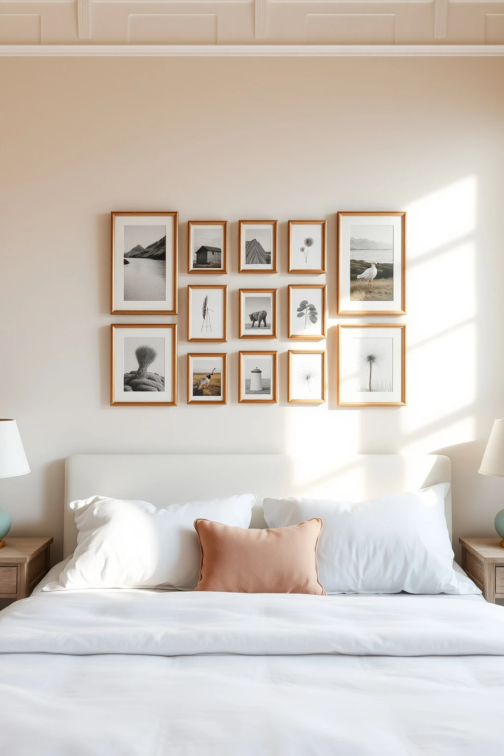 Sage-Framed Vintage Prints for Subtle Color
