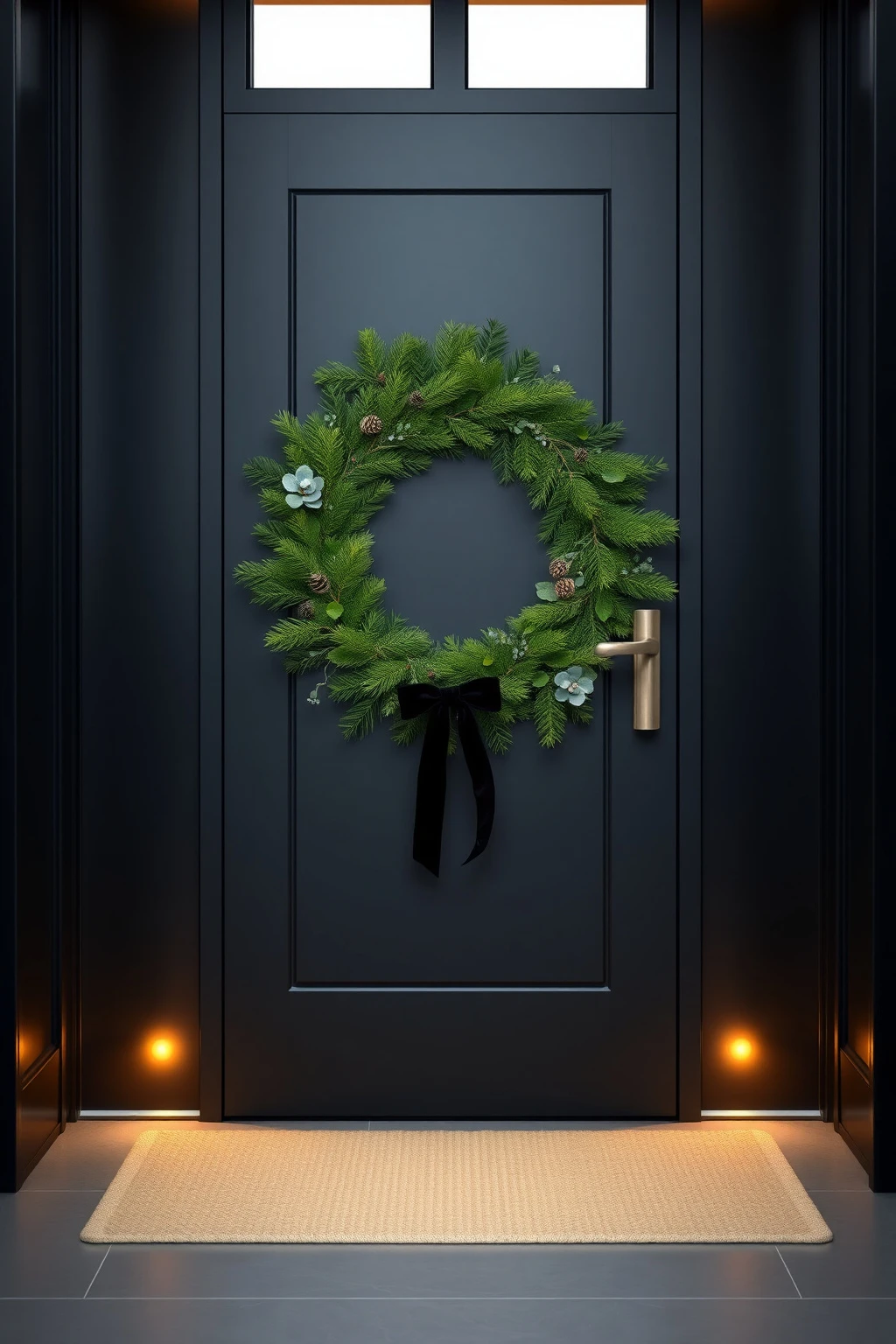 Match your wreath to your architecture: modern needs fewer accents