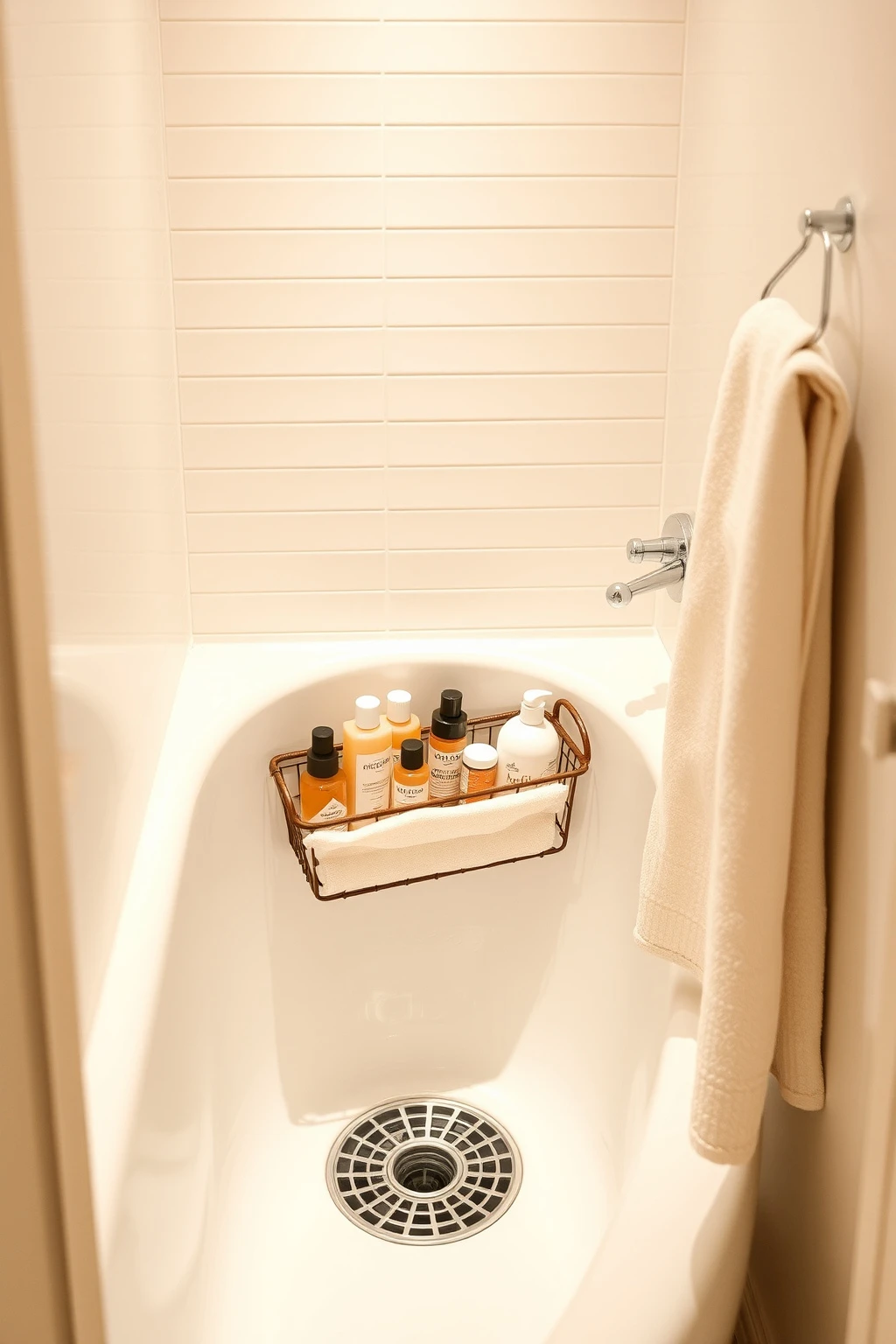 Replace Tub Clutter With a Slim “Over-the-Drain” Basket System