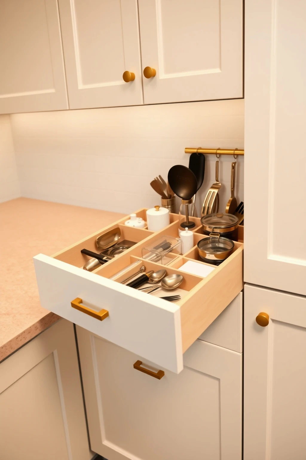 Install drawer organizers in a real order, not a pretty one