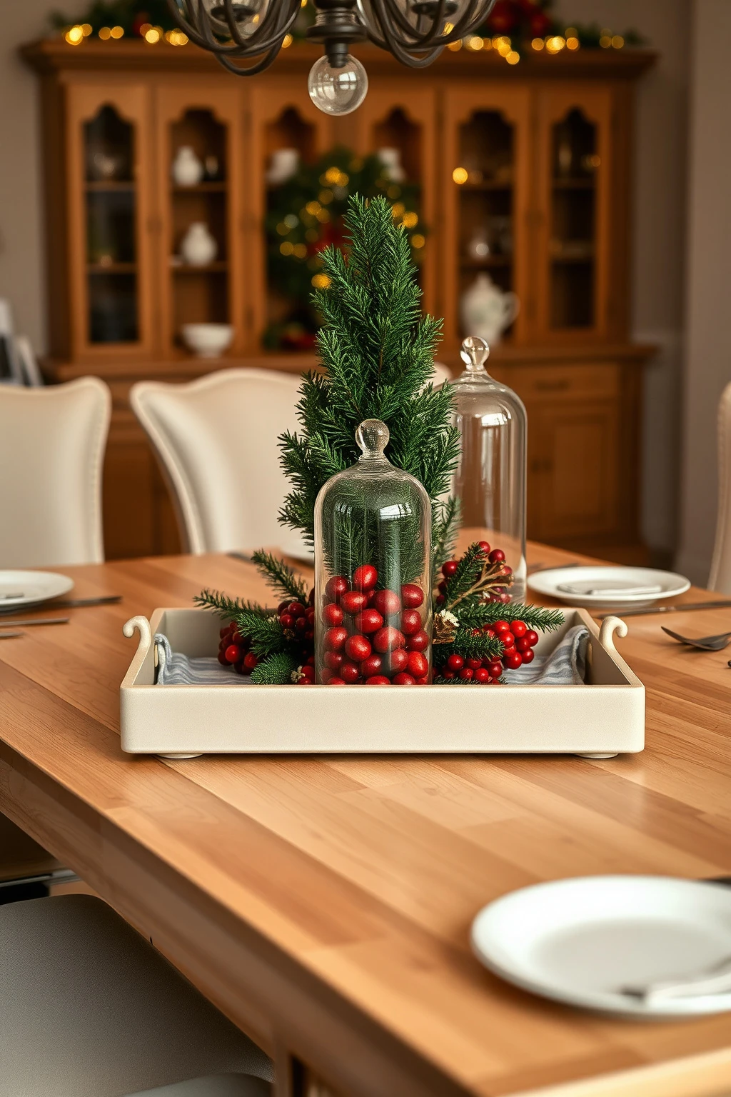 Turn your dining table into a mini Whoville “town square” centerpiece