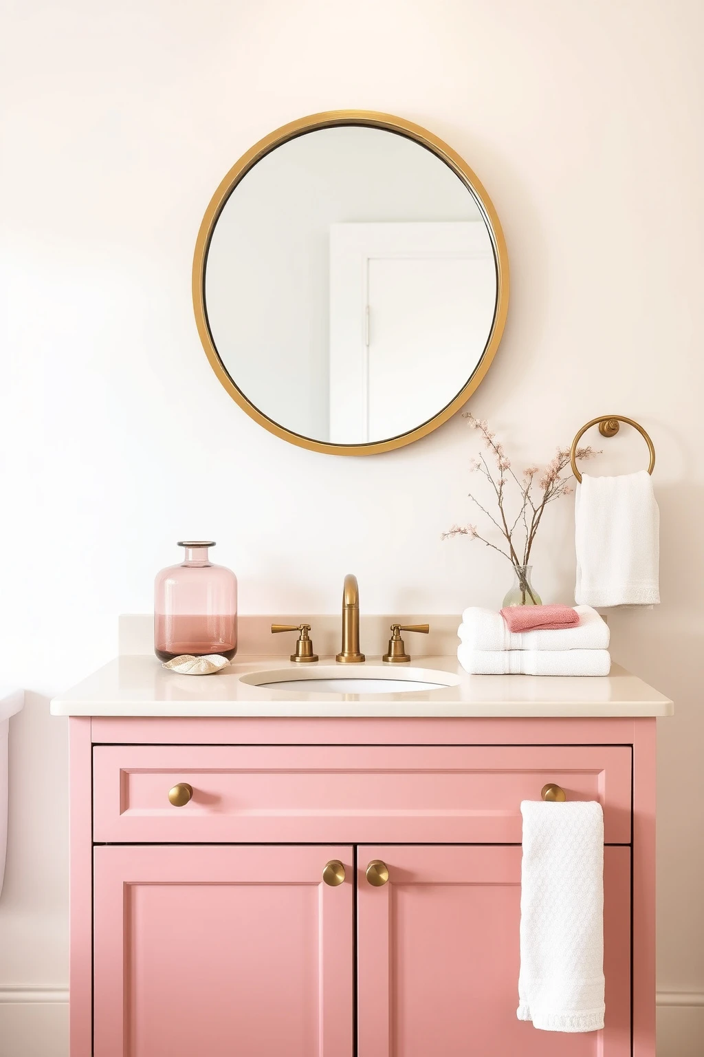 Use a Water-Resistant Pink Cabinet Paint for a Rental-Friendly Update