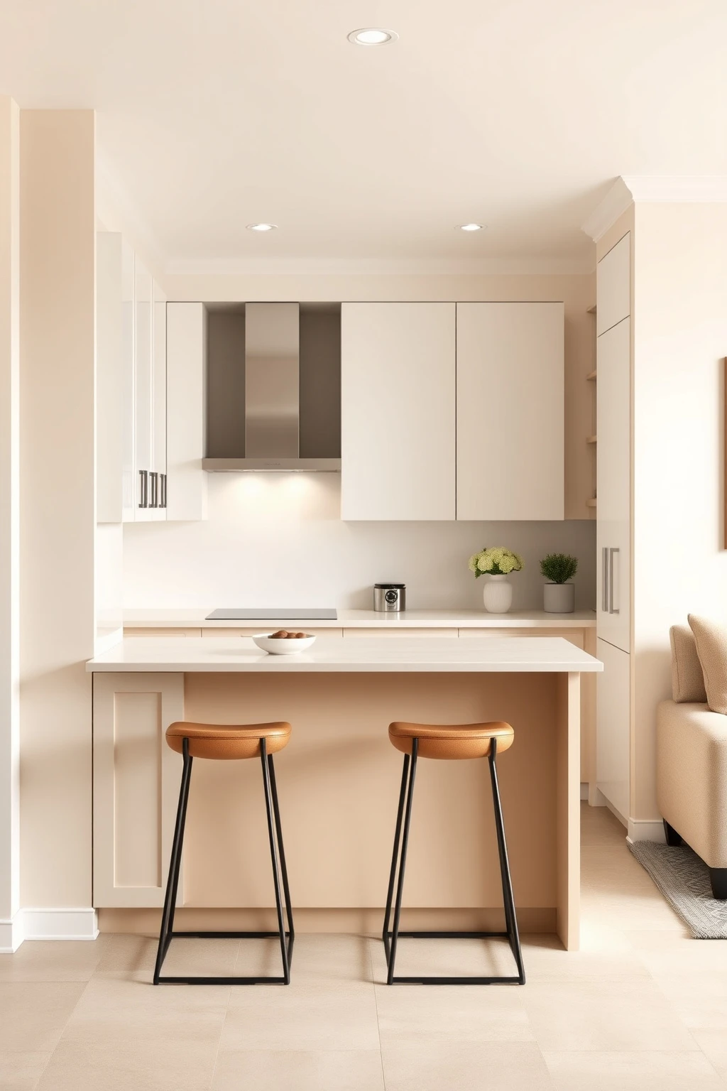 If you’re tight on space, go for a slim prep bar instead of a full island