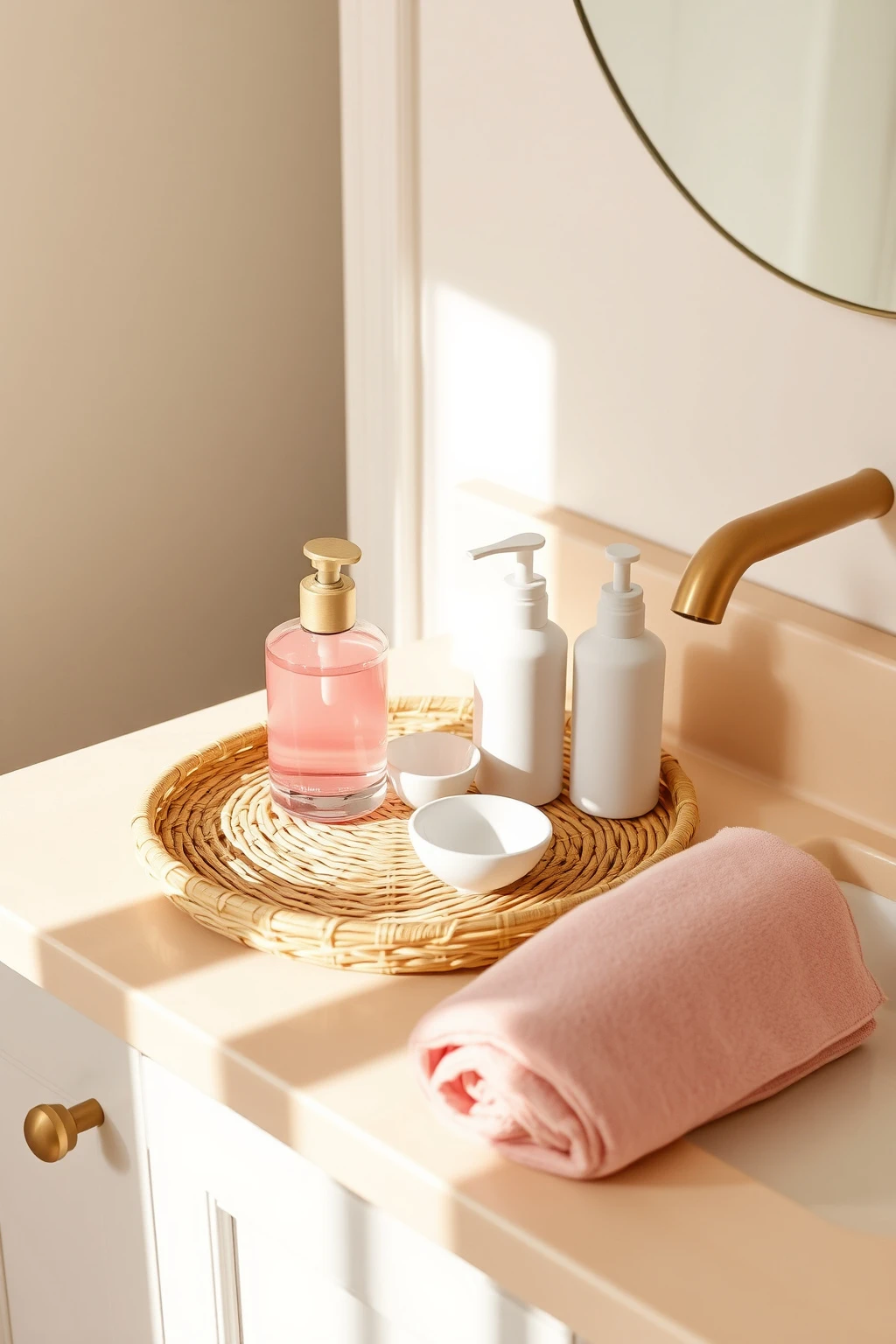 Create a Pink Coastal Vanity Tray That Actually Stays Organized