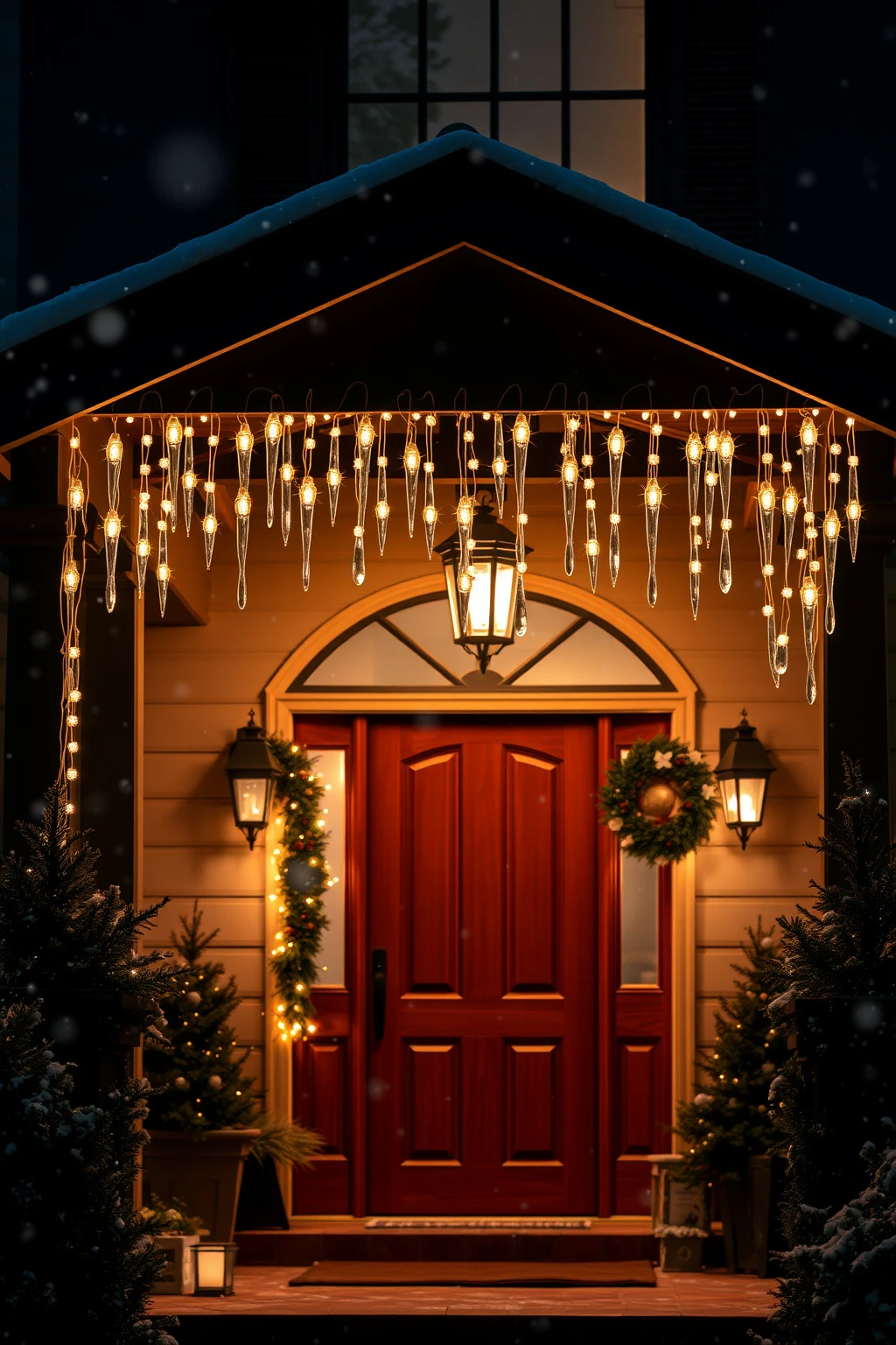 Faux “Icicles” with C7 Bulb Drops for a Dramatic Entry