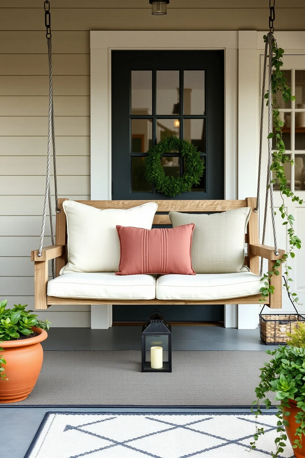 Pair a Porcheswing With Two Different Cushions for Visual Depth