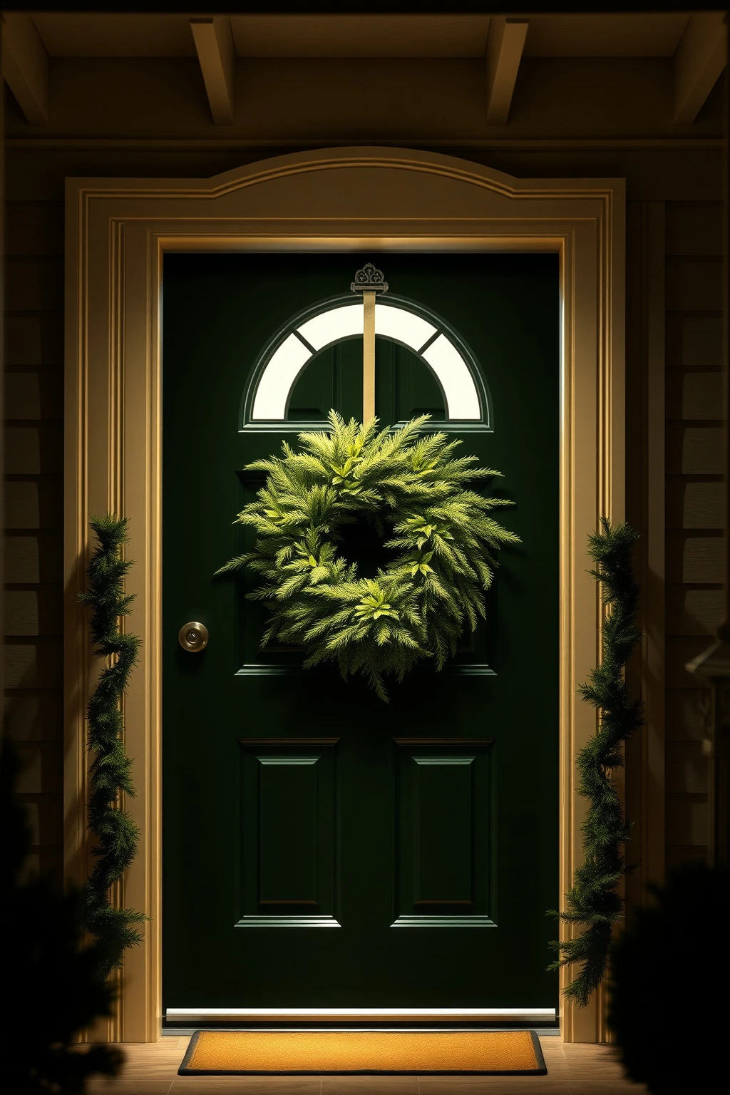 Entry Door “Wreath Frame” Using Two Light Rings