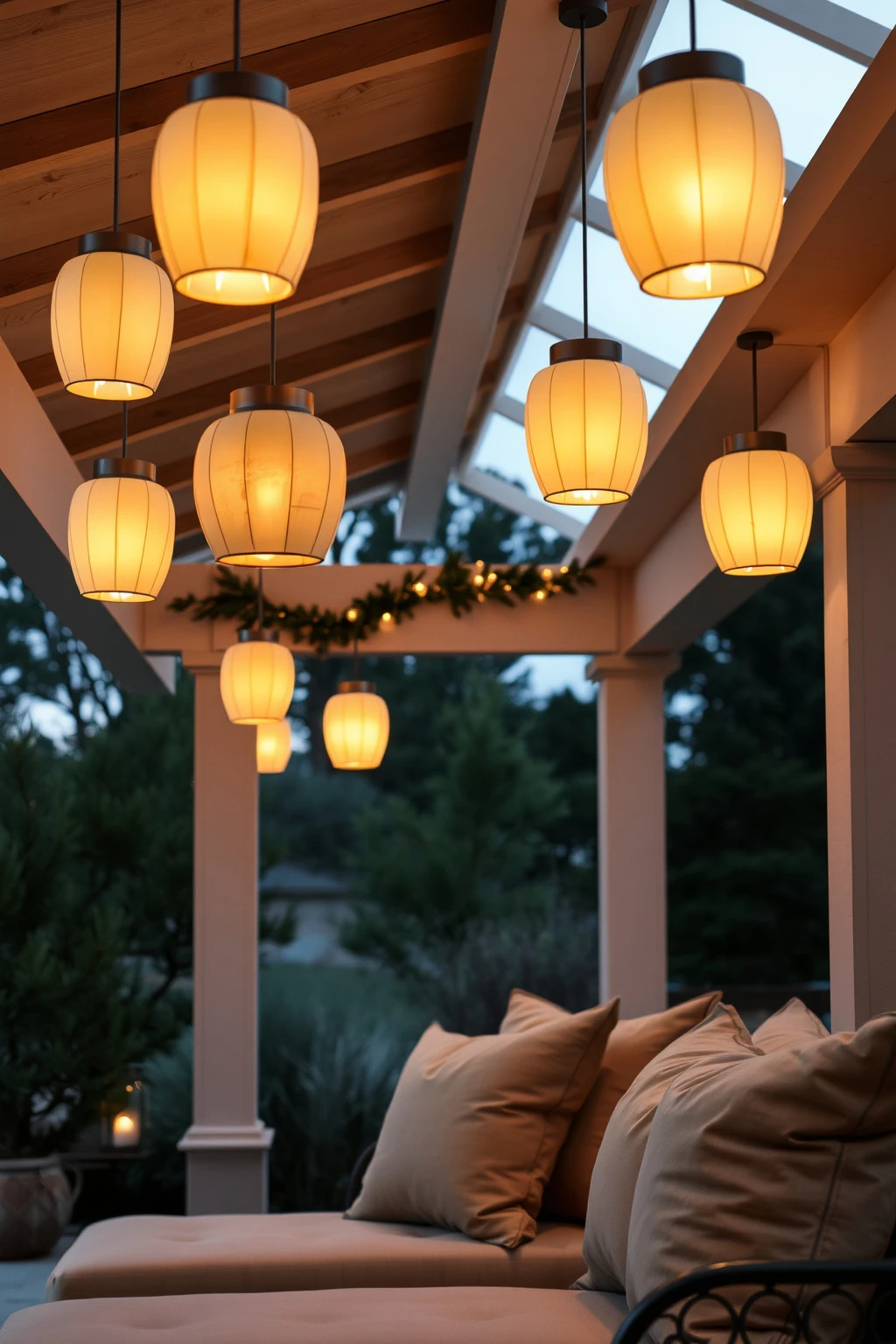Choose classy “paper” glow: lanterns with warm LED candles