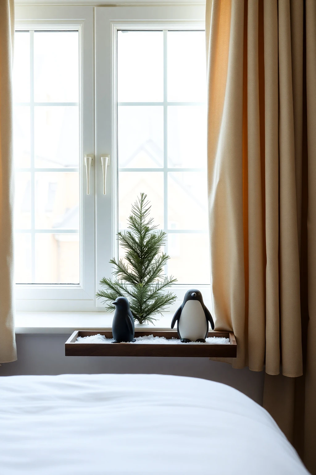 Style a Bedroom Window Sill With Mini Penguins and Real Greenery