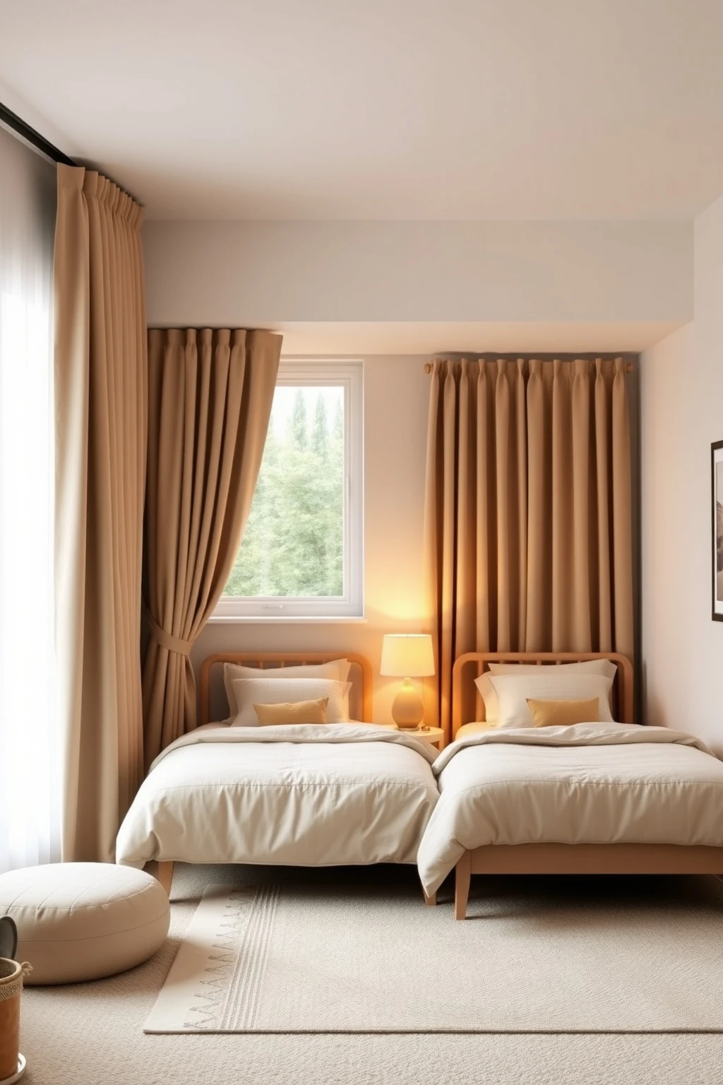 Add blackout curtains for shared sleep schedules that actually stick