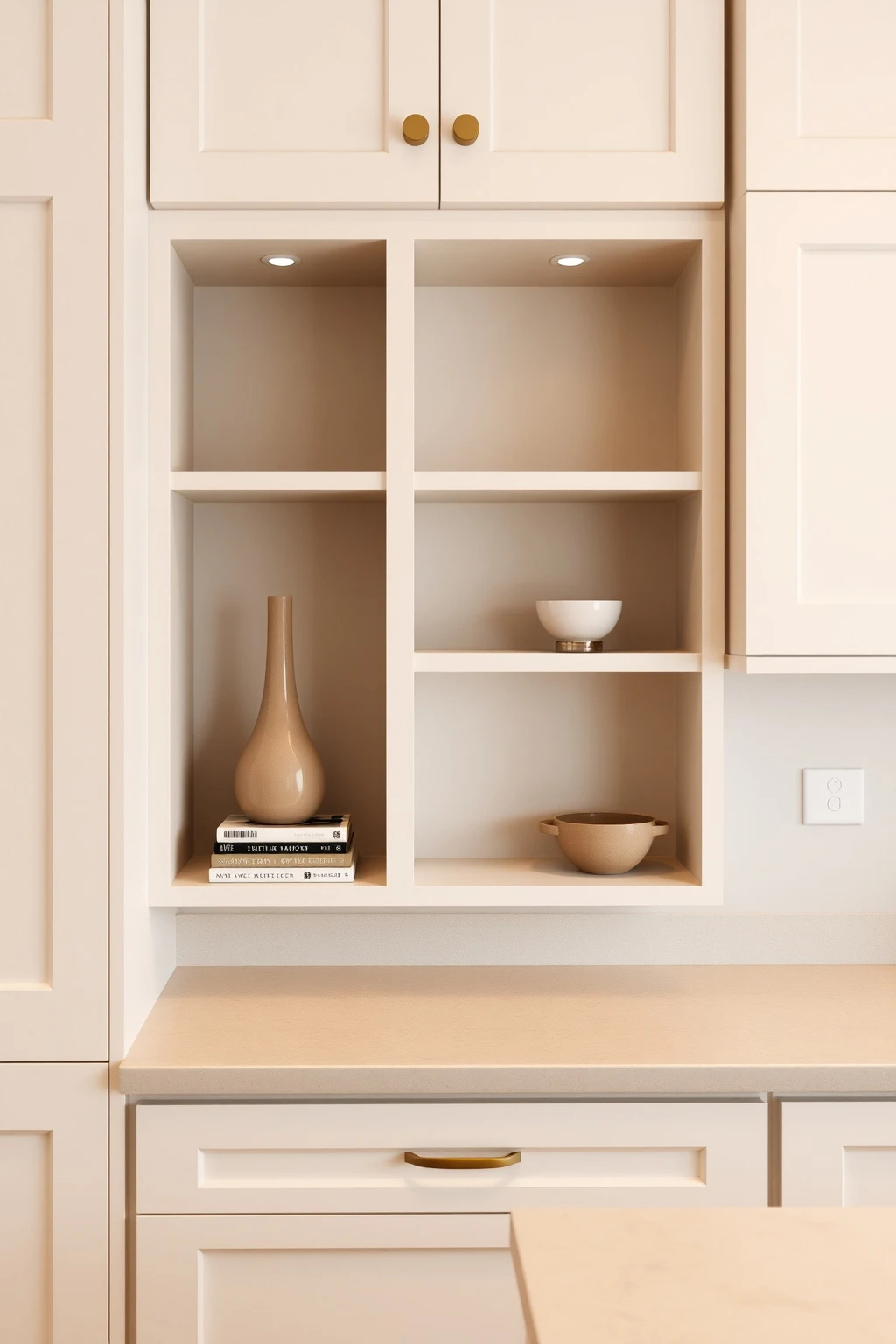 Use recessed shelves to add depth without adding clutter