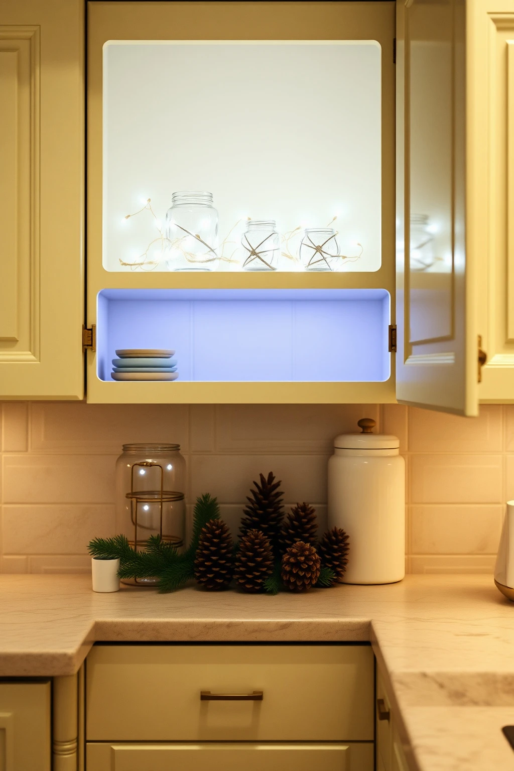 Light Up Upper Cabinets With One DIY Window-Glowing Light