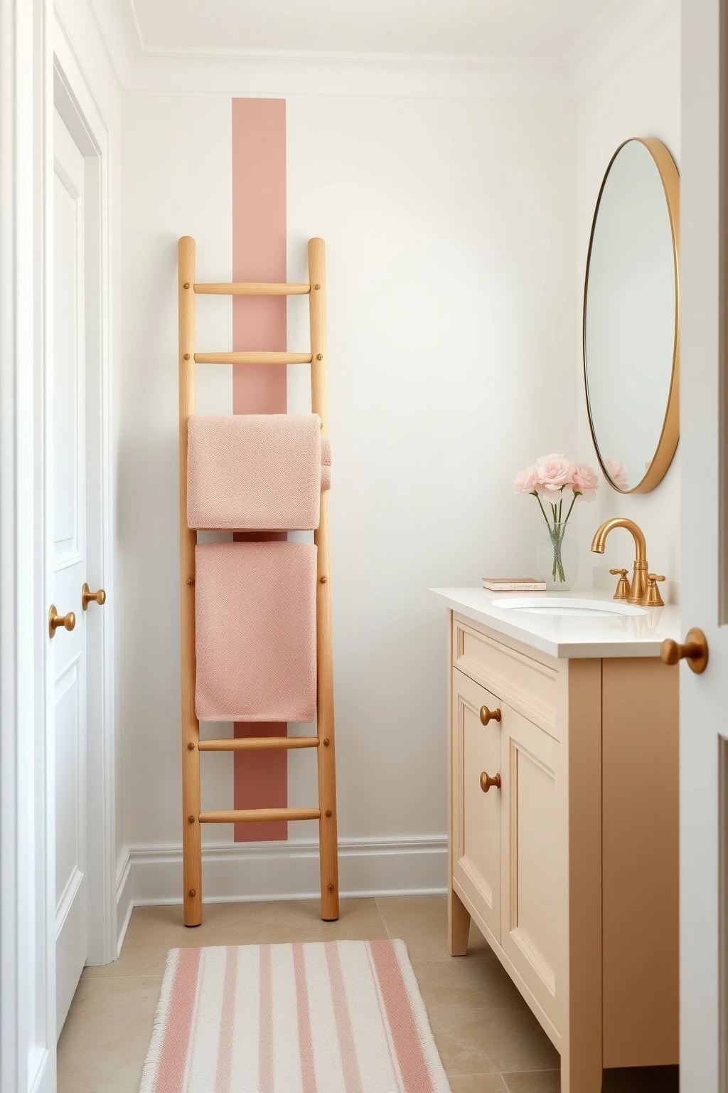 Small Bathroom Trick: Keep the Pink to the Vertical Lines