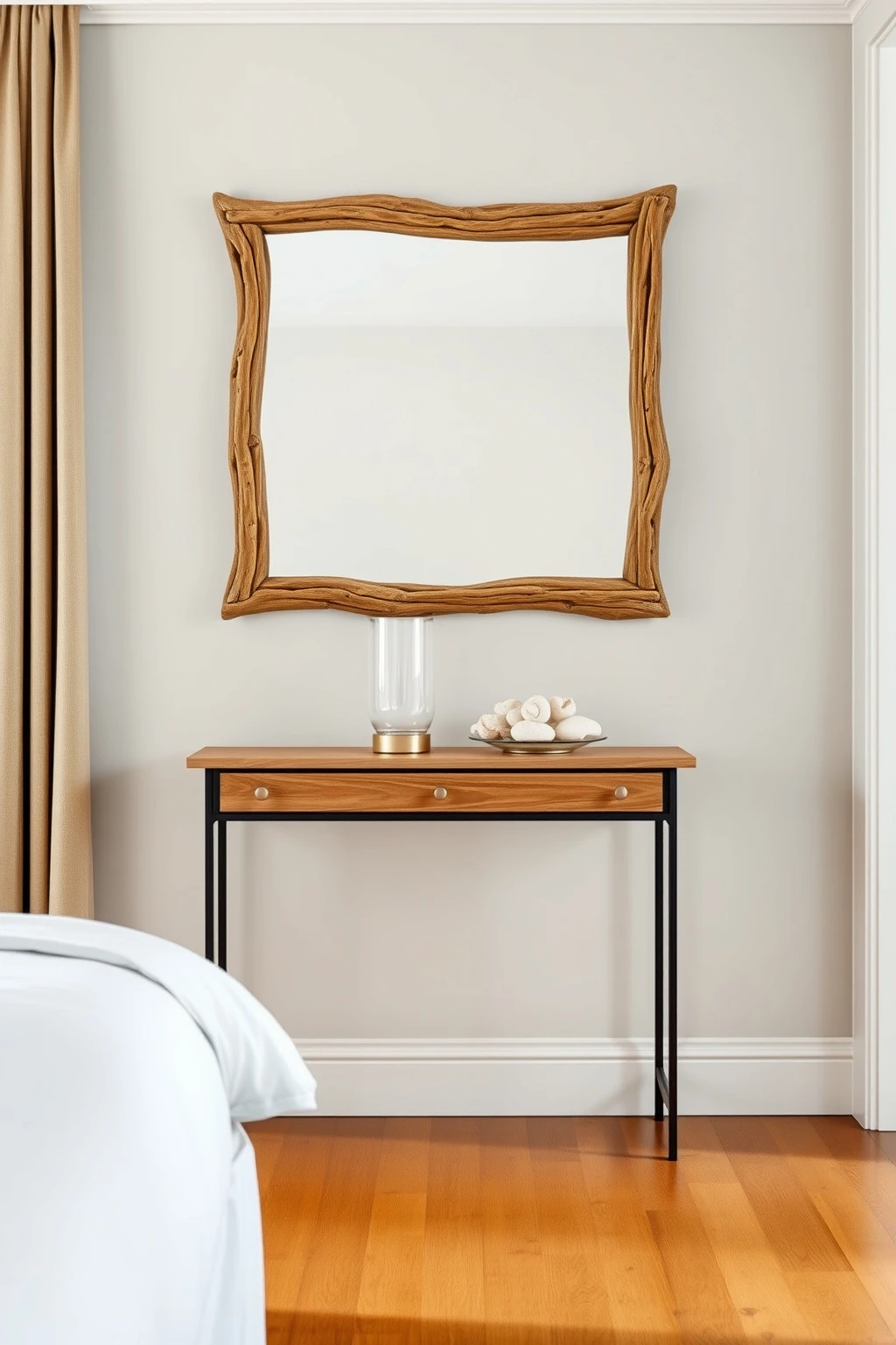 Console Table on the Far Wall with a Large Mirror
