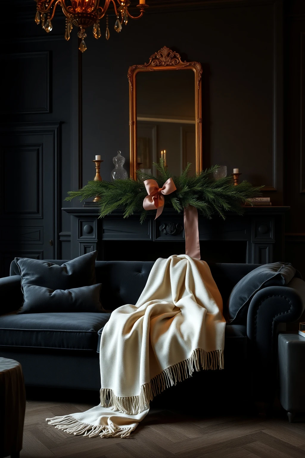 Christmas Color Pairing for Dark Rooms: Charcoal + Warm Ivory