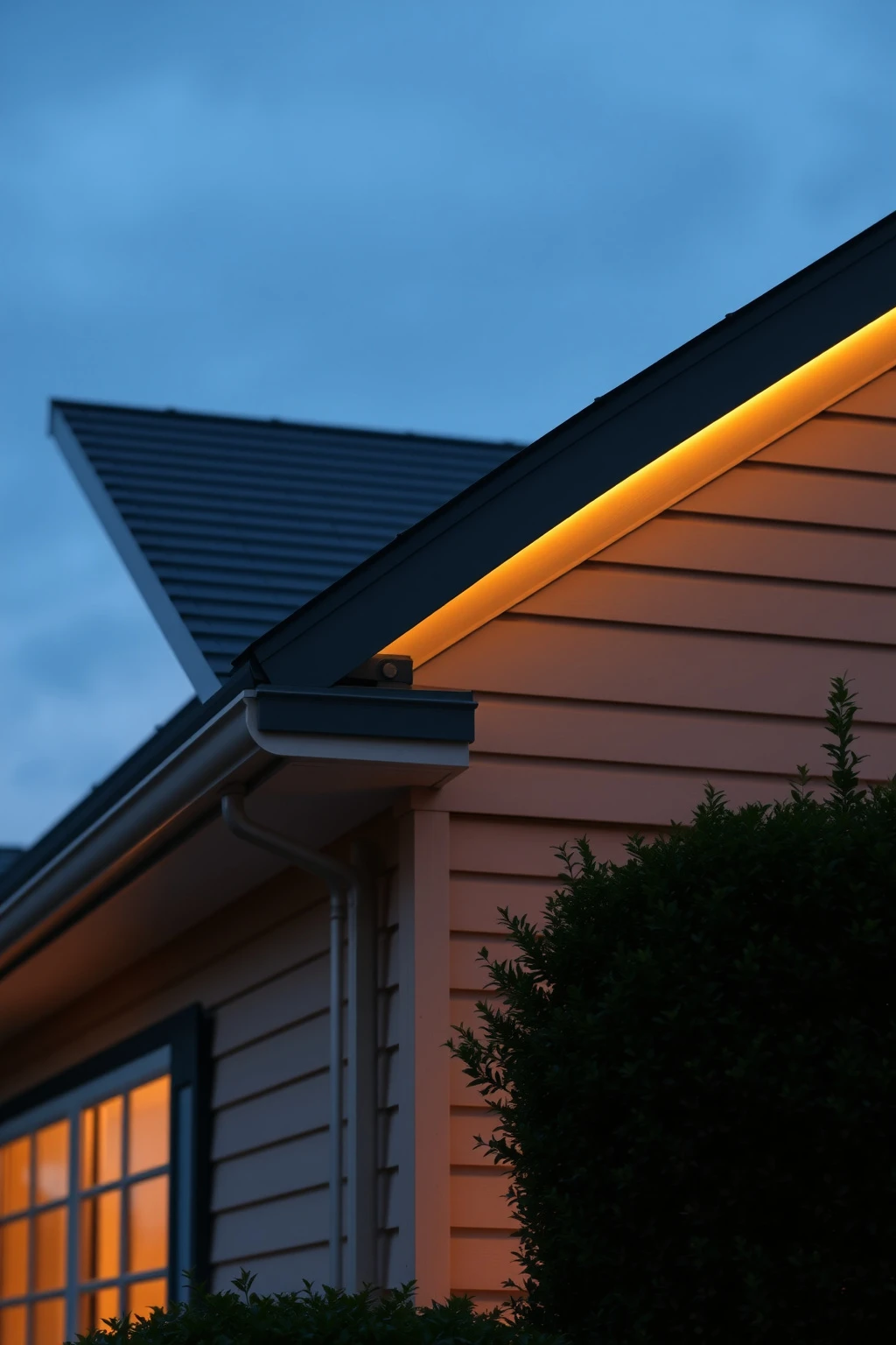 Create a “halo” on the roofline using channel clips