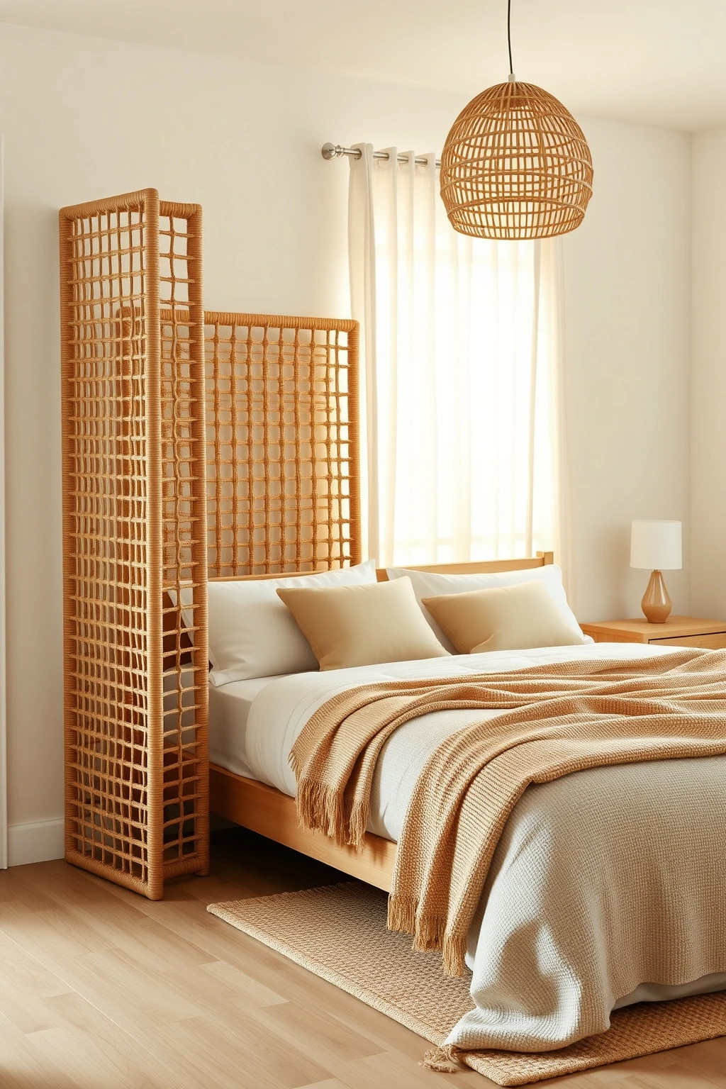 Rattan Room Divider to Stop Doorway Sightlines