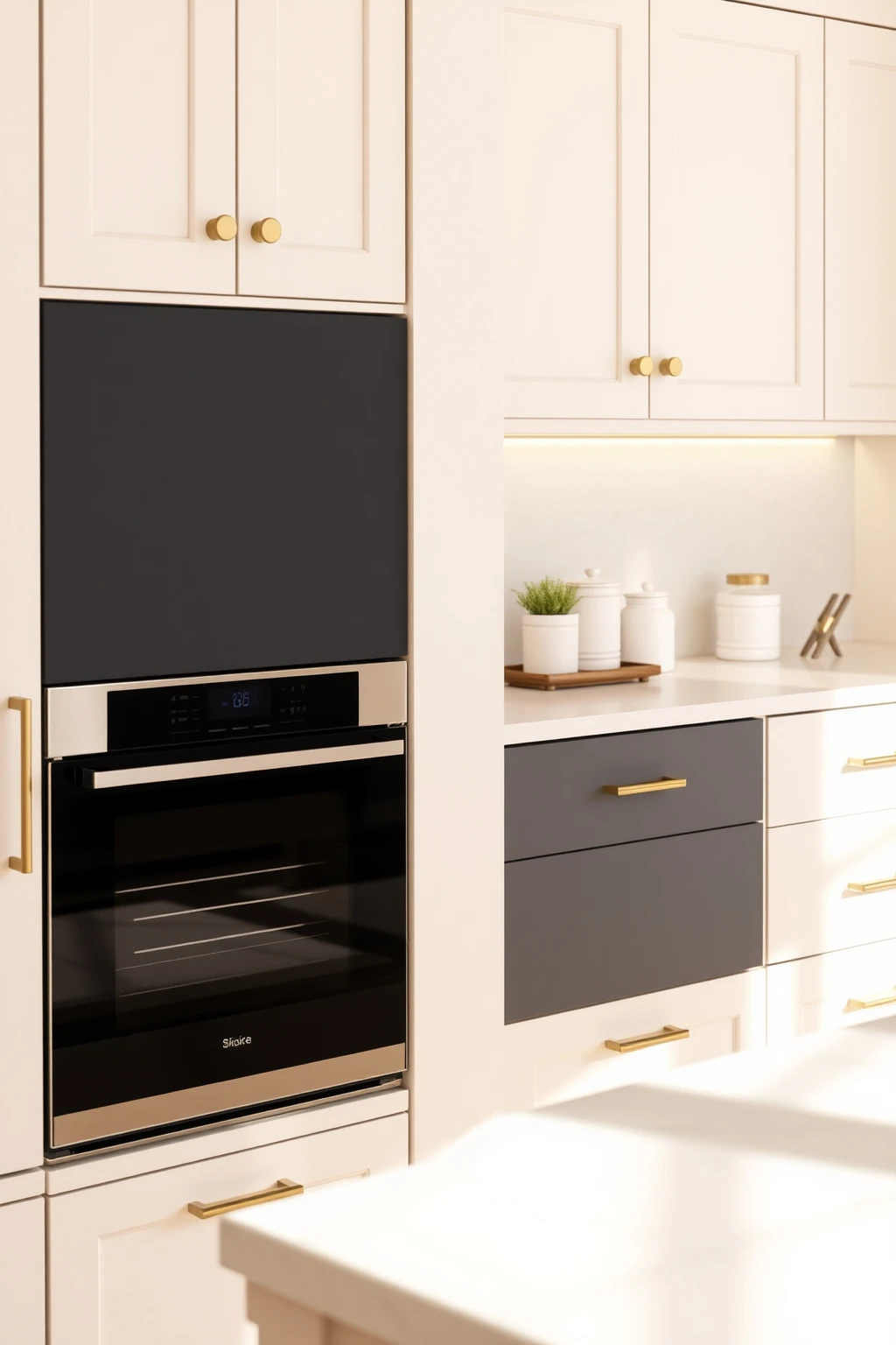 Add Contrast with a Charcoal Appliance Garage