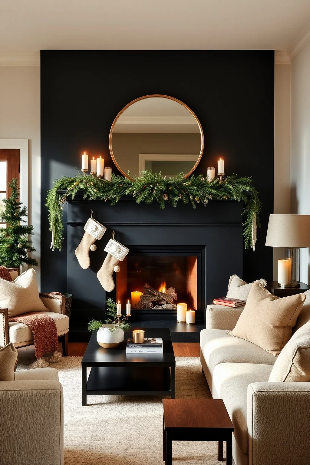 Hang garland at the right height: 2, 4 inches above the mantel lip
