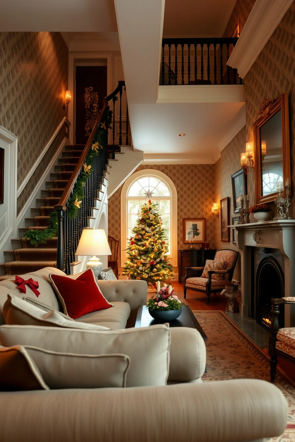 Banister to Base: Keep the Christmas Tree in a “Viewing Triangle”