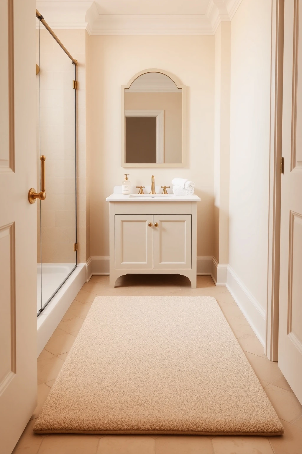 Define the Space With a Bath Mat in 2-Tone Neutrals
