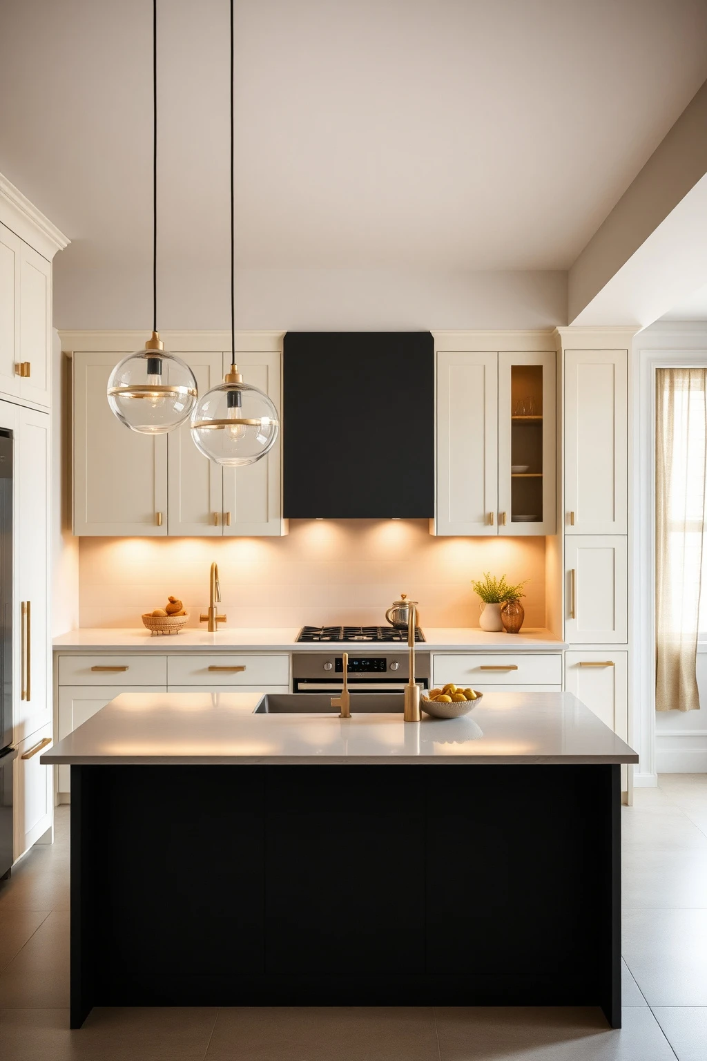 Rethink lighting layers: pendants + toe-kick + task spots