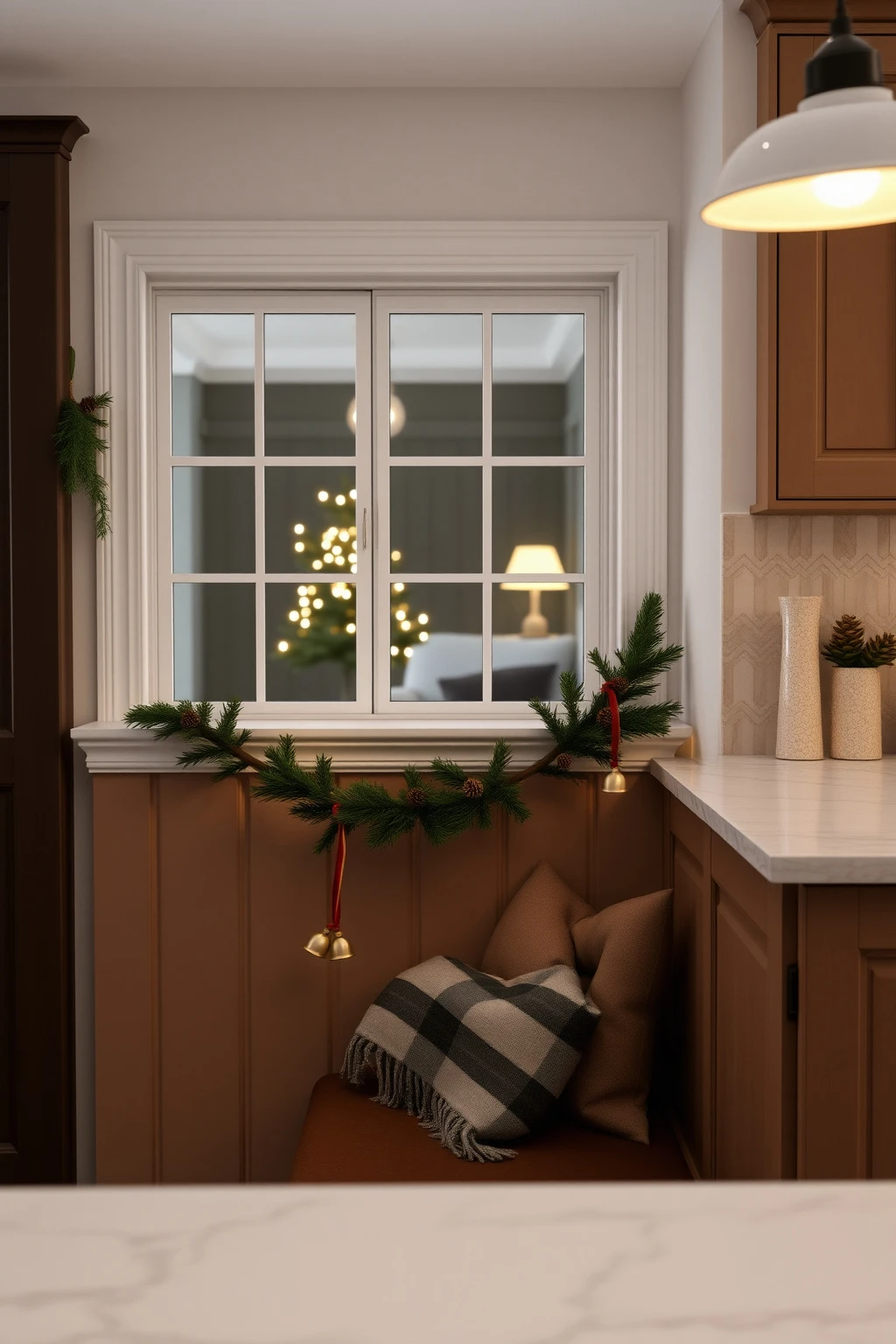 Refresh a Boring Chair Rail With a Mini Garland and Bells