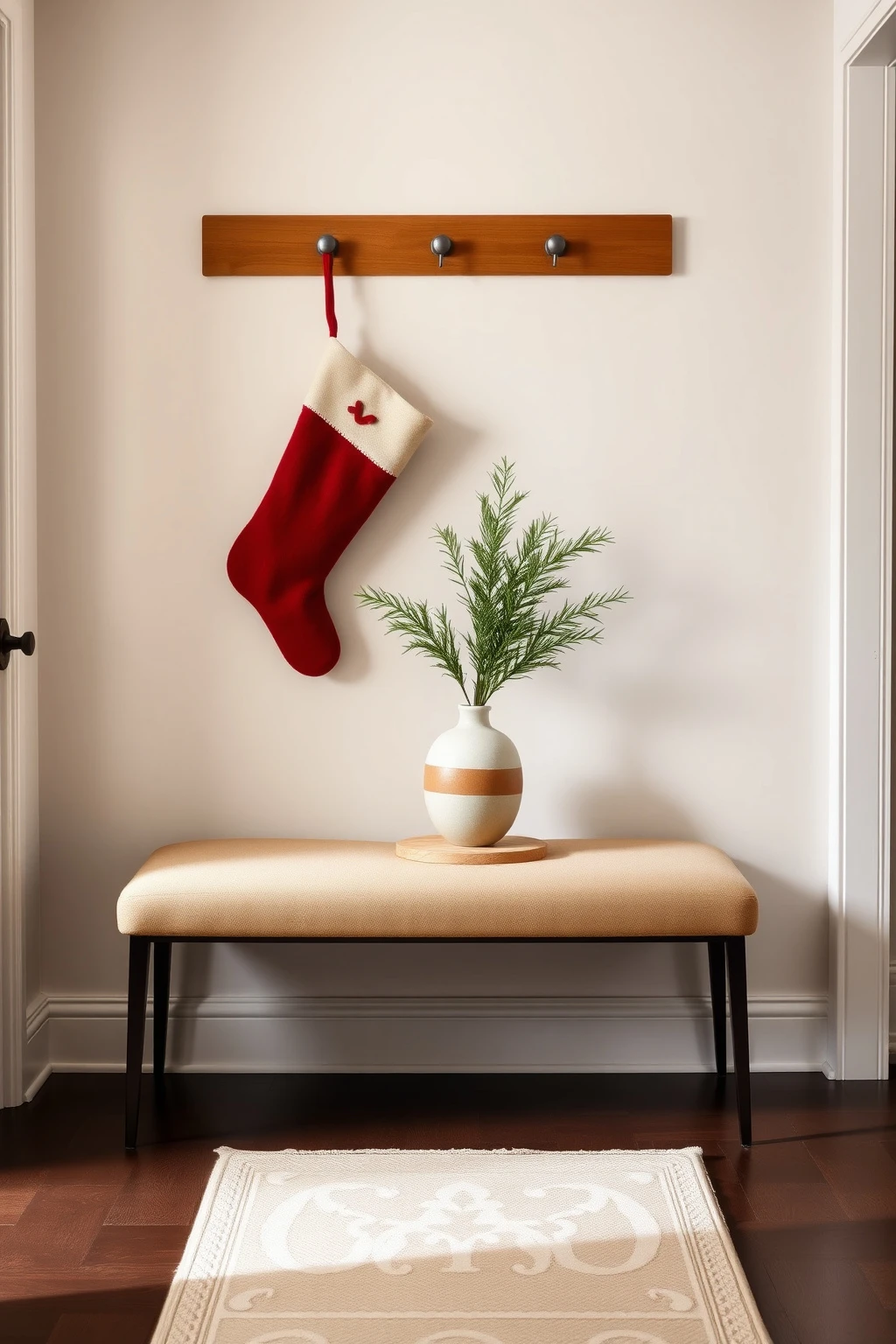 Dress your entry bench or console with stockings that don’t scrape the floor
