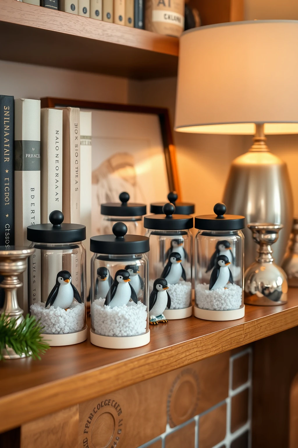 Budget-Friendly Penguin Snow Globes Using Glass Jars