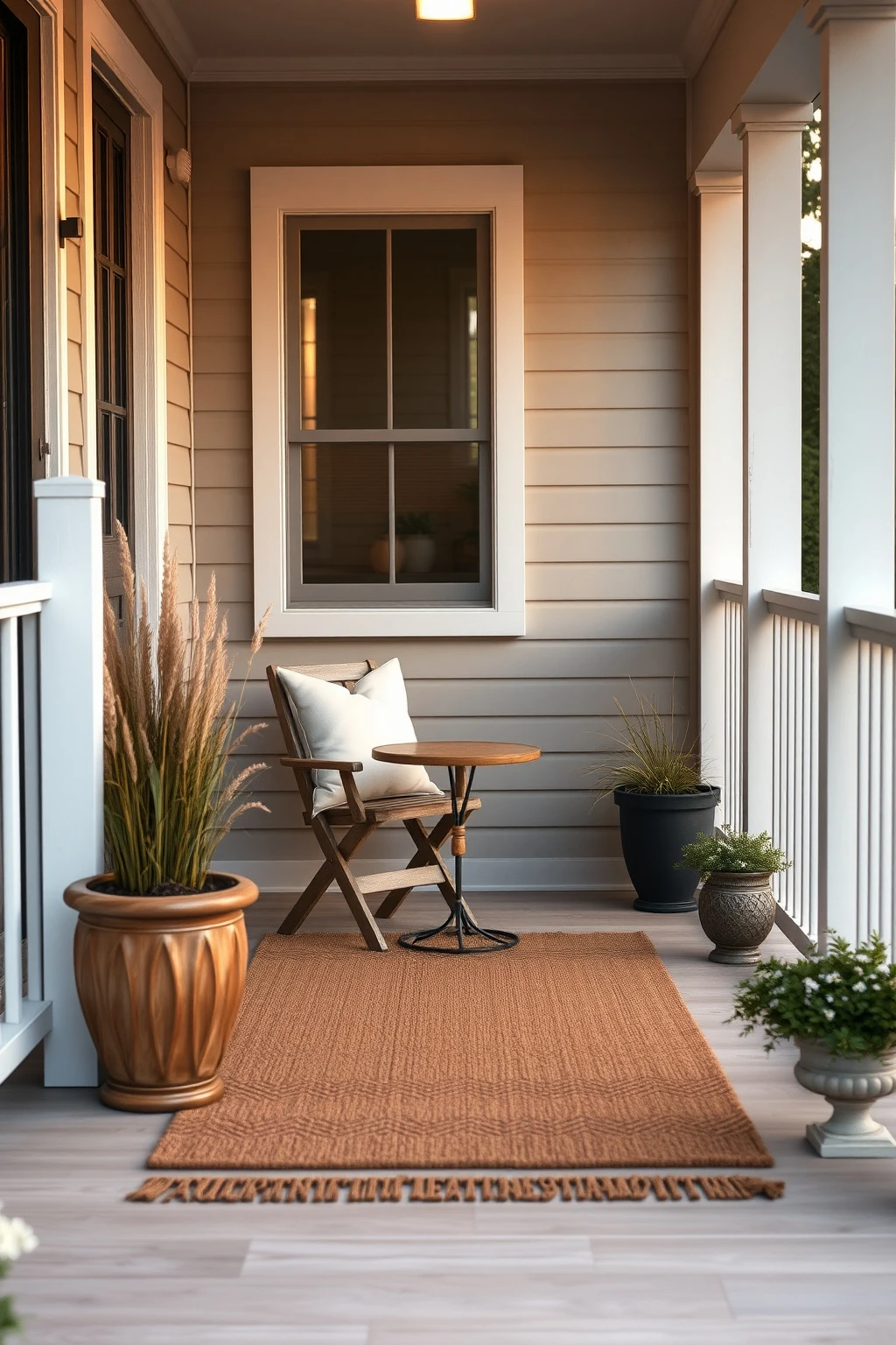 Balance a Small Porch With One Statement Piece and Plenty of Negative Space