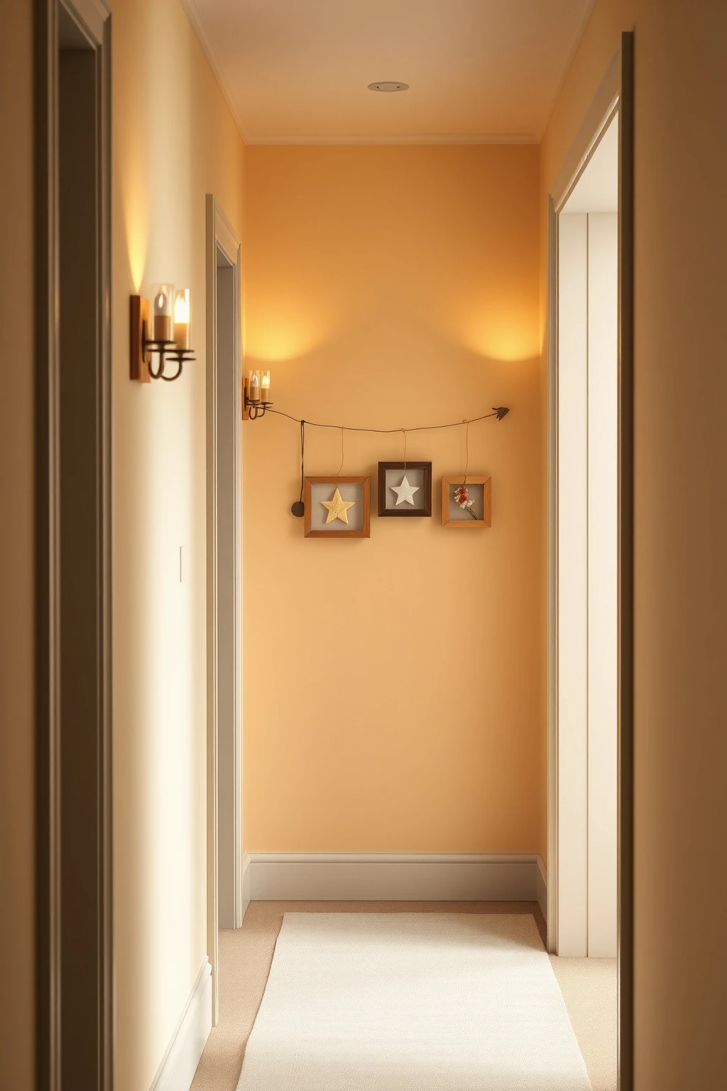 Add whimsy to the hallway with a hanging “memory line”