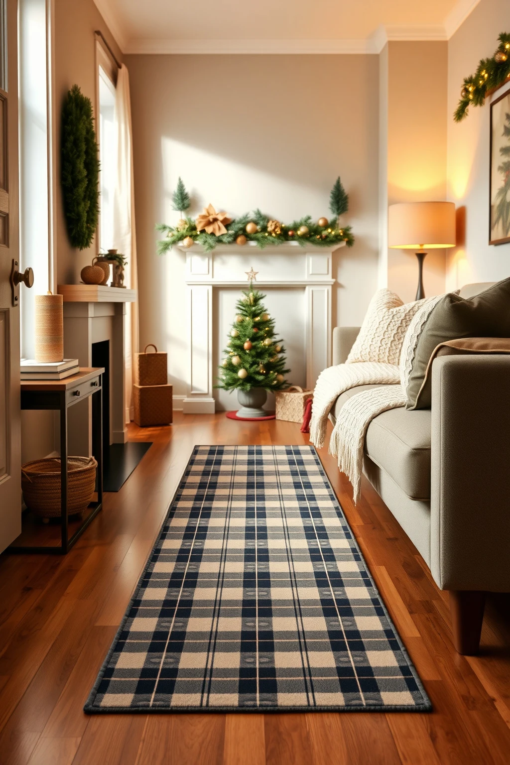 Use a patterned runner on your walkway to guide movement