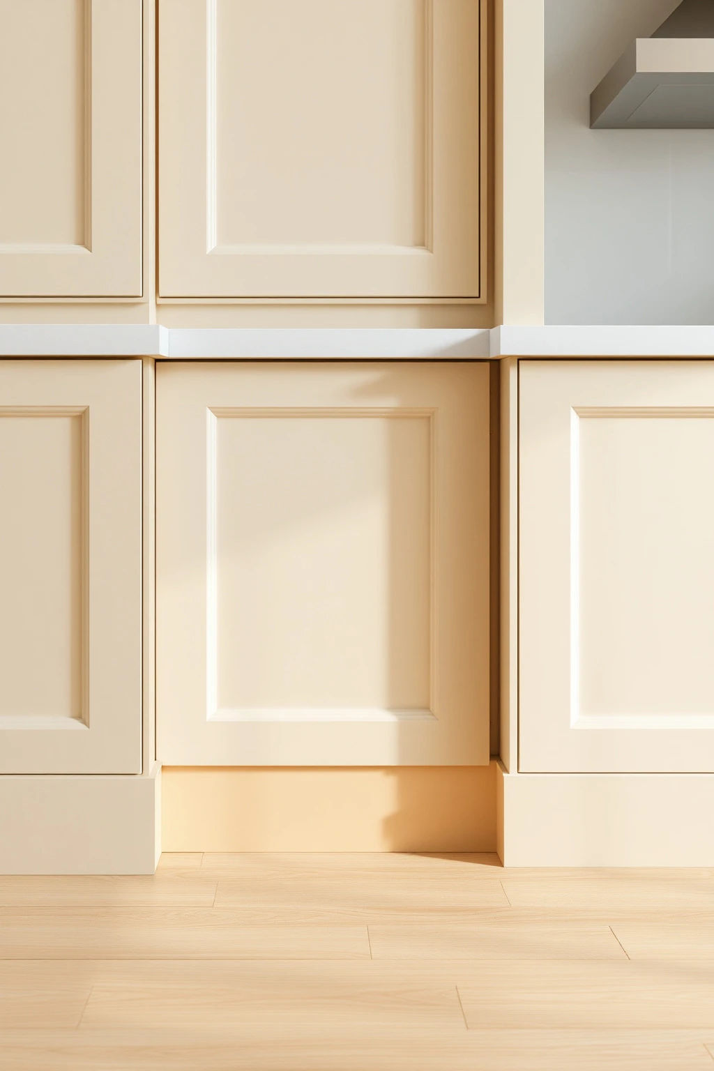 Use a Beige ‘Kickplate’ to Make Lower Cabinets Look Intentional