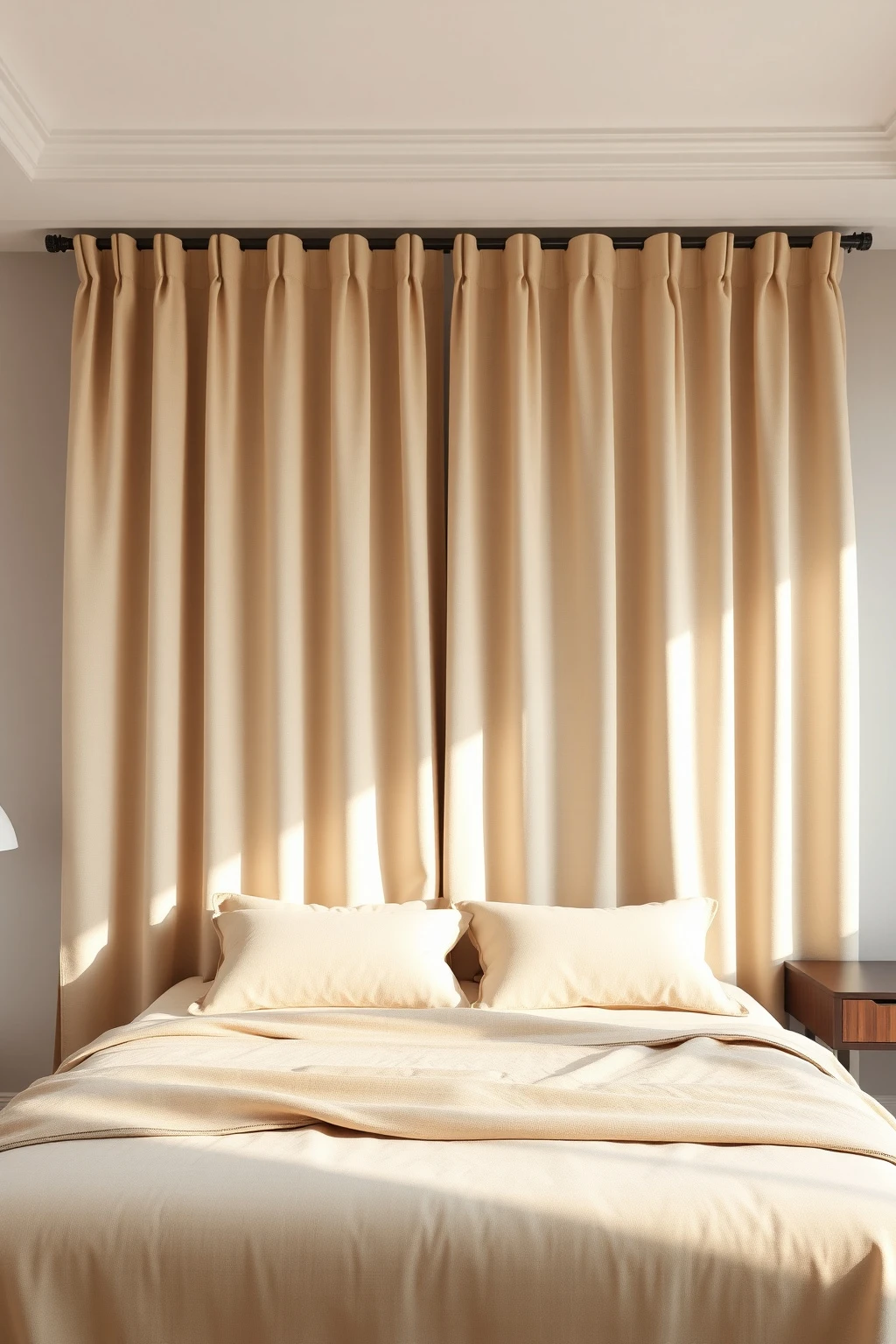 Fabric Curtain Screen with Weighted Hem for No-Gap Privacy