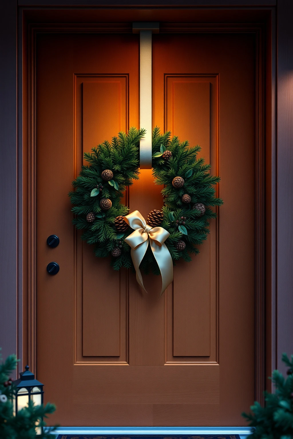 Light your wreath like a jewelry piece, not a Christmas cartoon