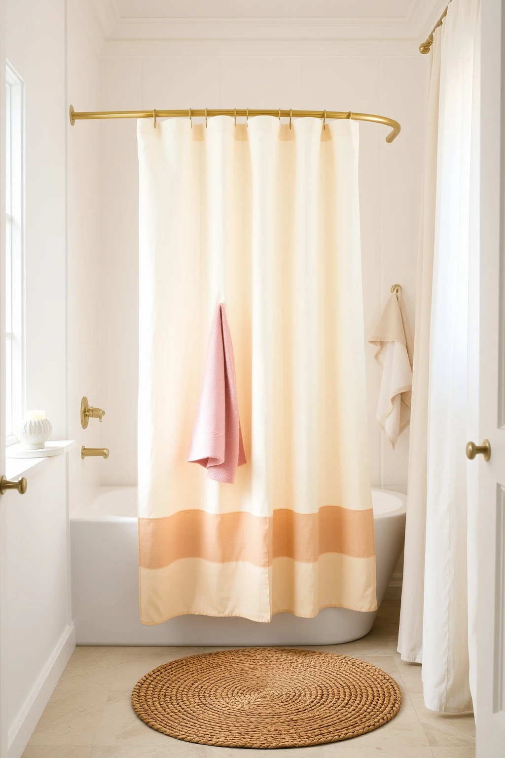 Swap Traditional Curtains for a Linen Shower Panel